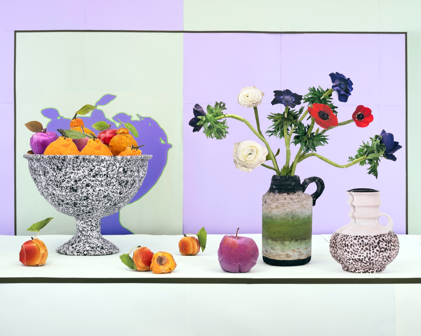 Daniel Gordon, Anemones With Oranges, Apples, and Apricots, 2023