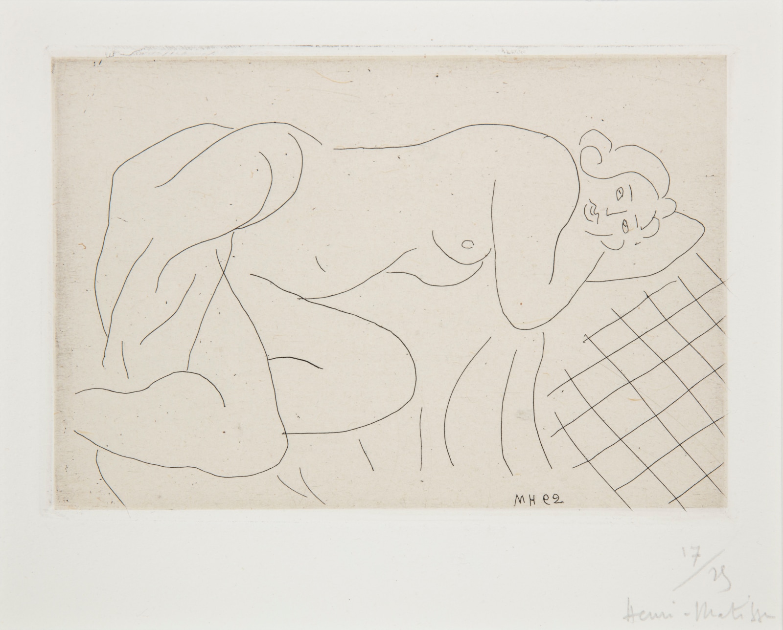 Henri Matisse, Nu couché sur le côté les bras sous la tête (Nude Lying on Her Side, Arms Under Head), 1929