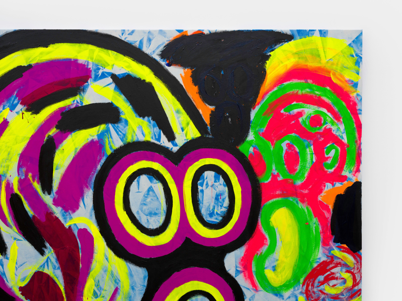 Judith Bernstein, Death Heads/ Hollow Head (on Blue), 2024