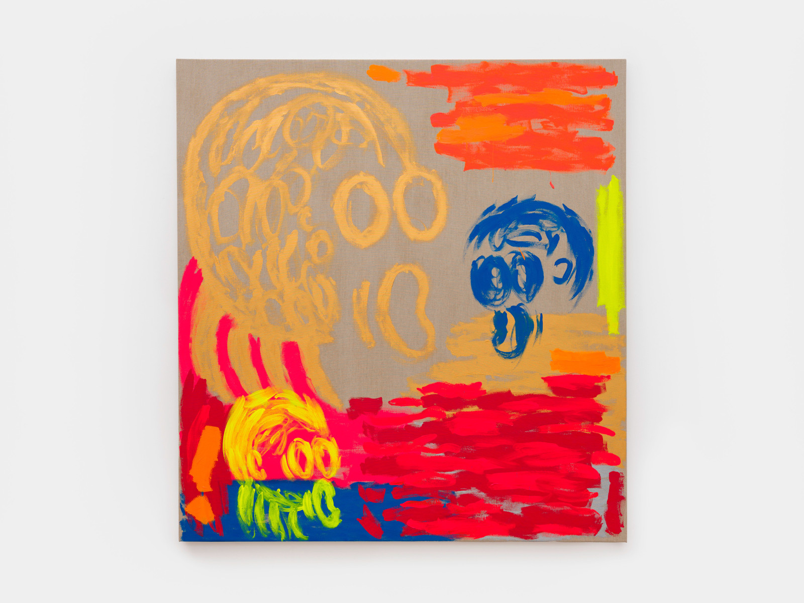Judith Bernstein, Death Heads (Three Heads), 2024