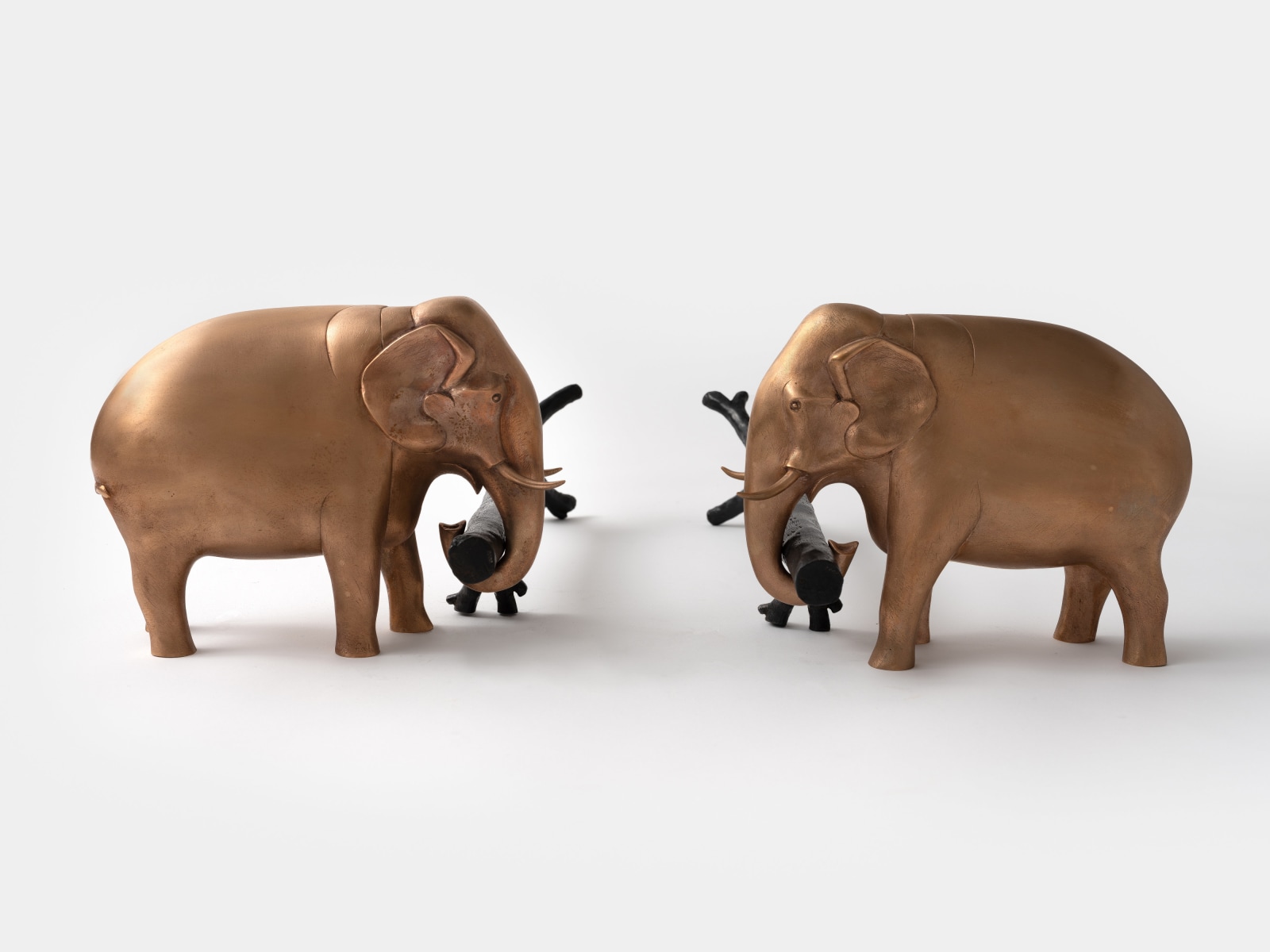 François-Xavier Lalanne, Paire de chenets Éléphants de Meryll, 1999/2000