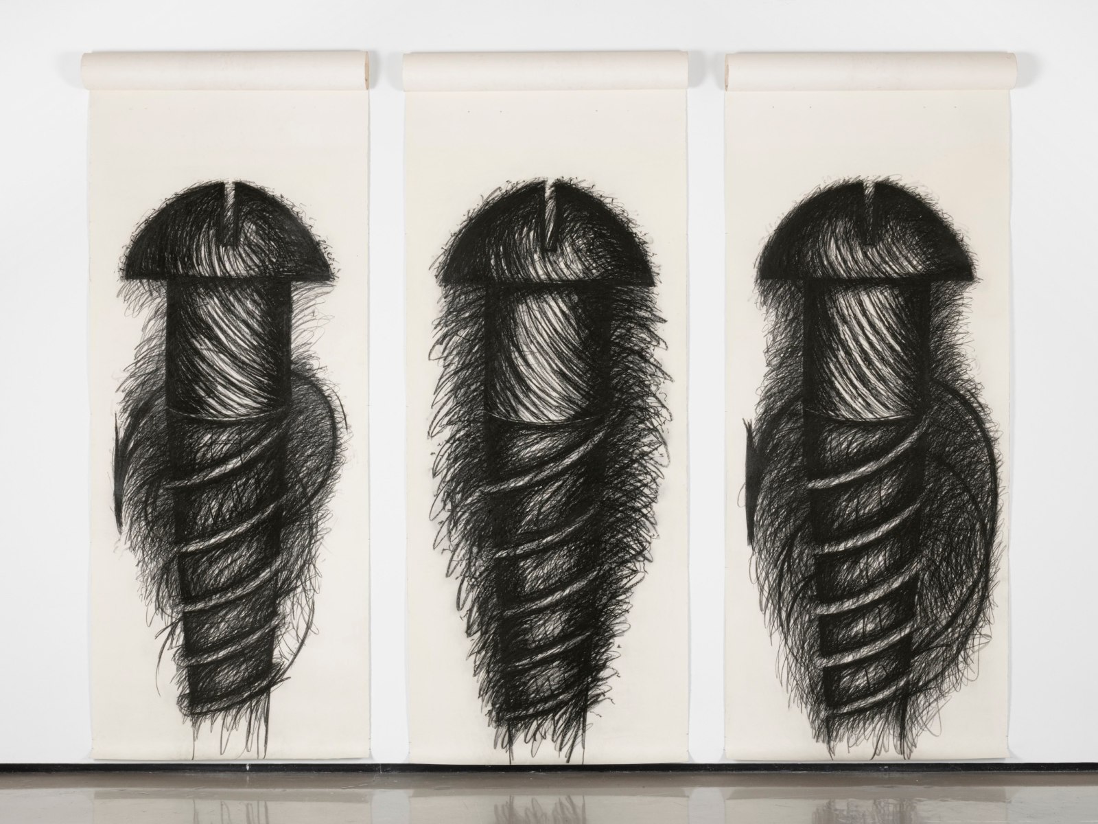 Judith Bernstein, Three Panel Vertical, 1977
