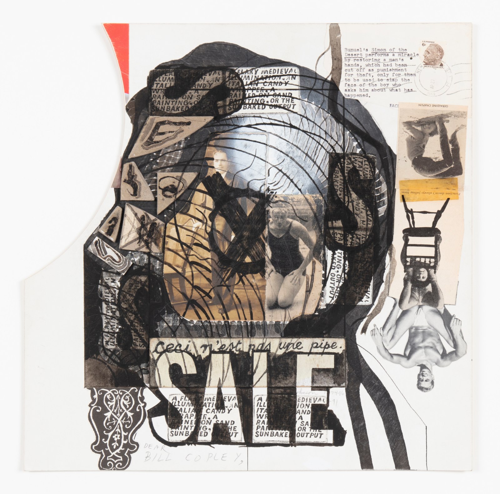 Ray Johnson, Untitled (SALE, Ceci n’est pas une pipe), 1974-86-91