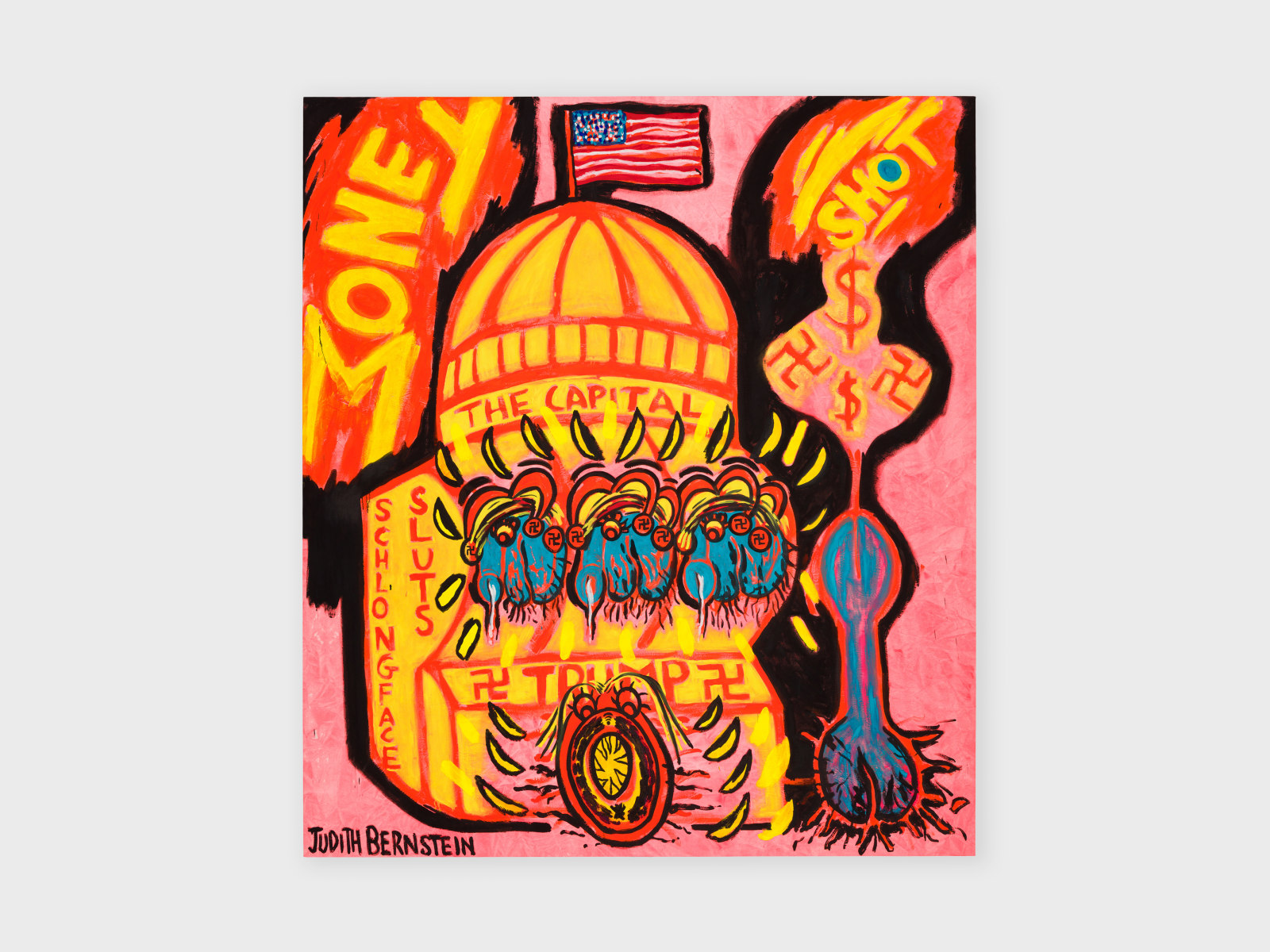 Judith Bernstein, Money Shot - Yellow, 2016