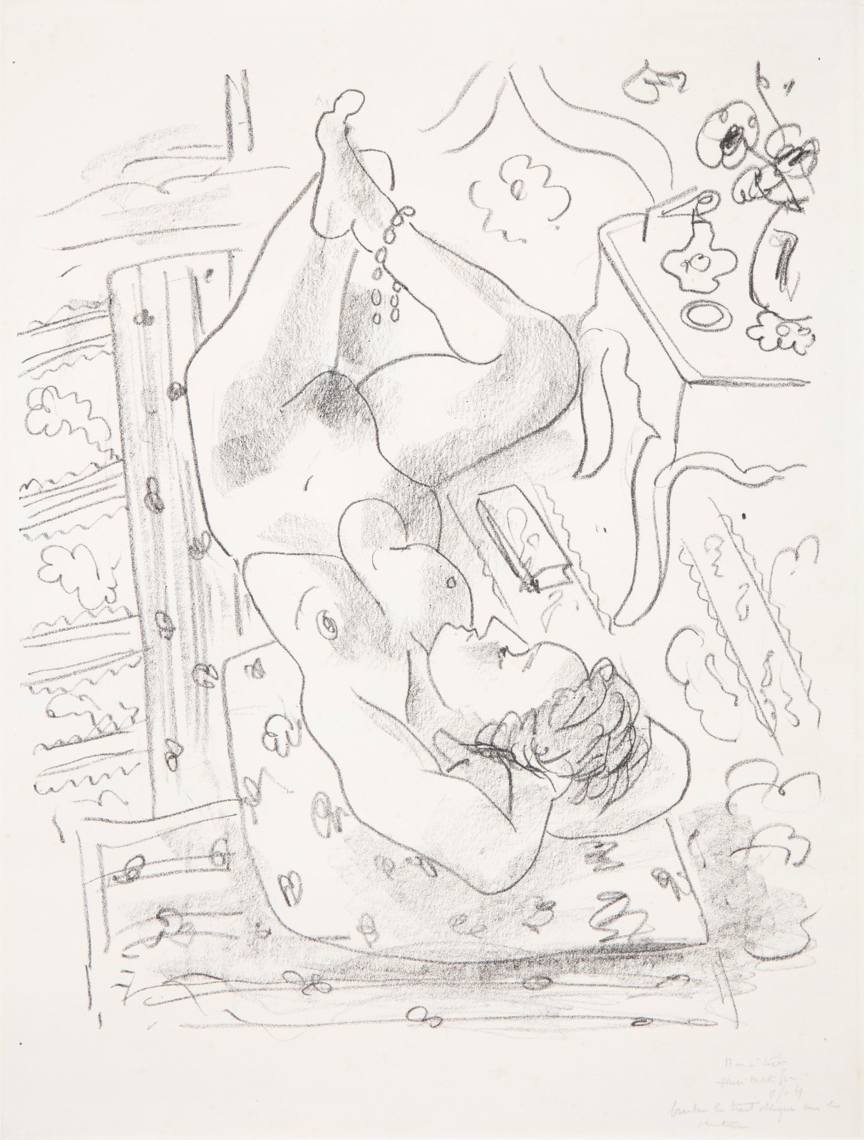Henri Matisse, Nu renversé près d’une table Louis XV (Upside-down Nude near a Louis XV Table), 17 November 1929