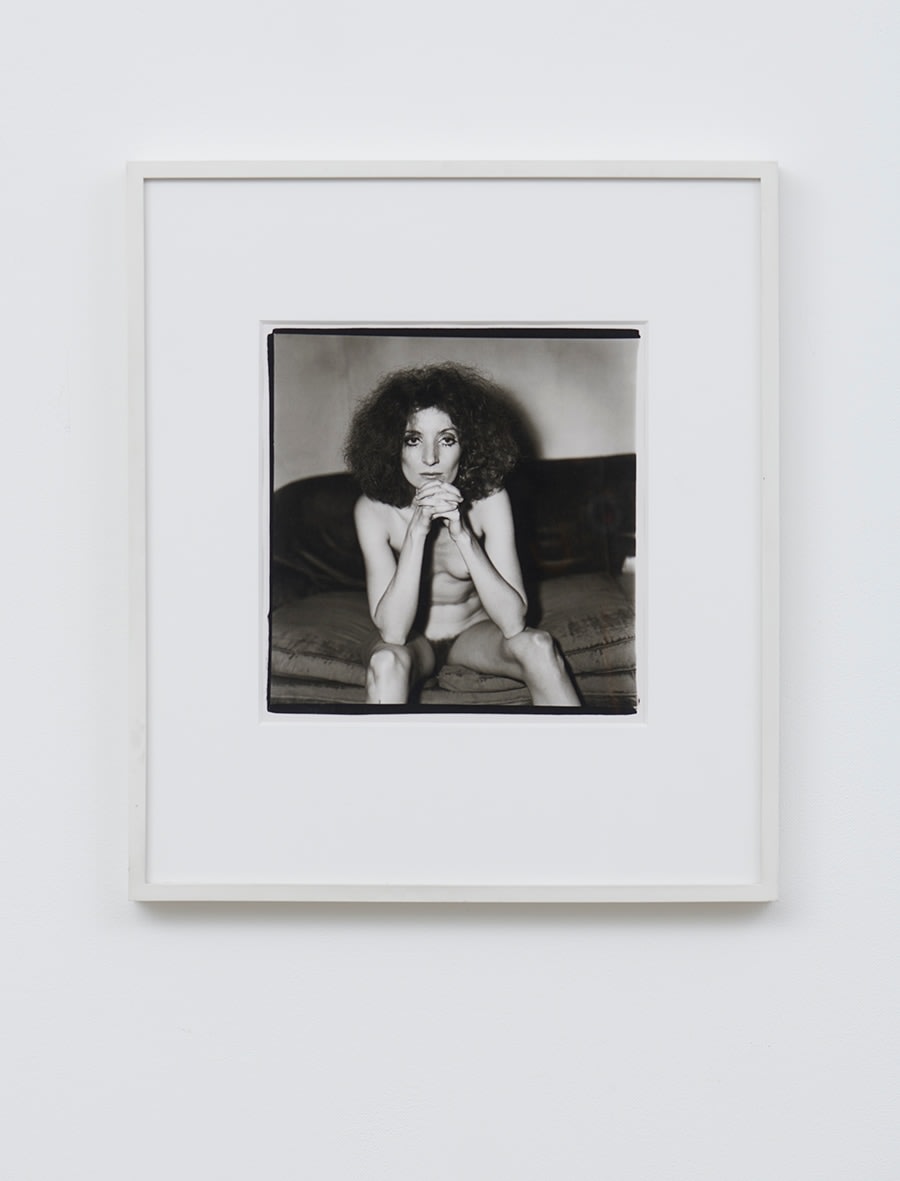 Diane Arbus, Superstar seated on a couch with her chin on her hands, N.Y.C., 1968, 1968