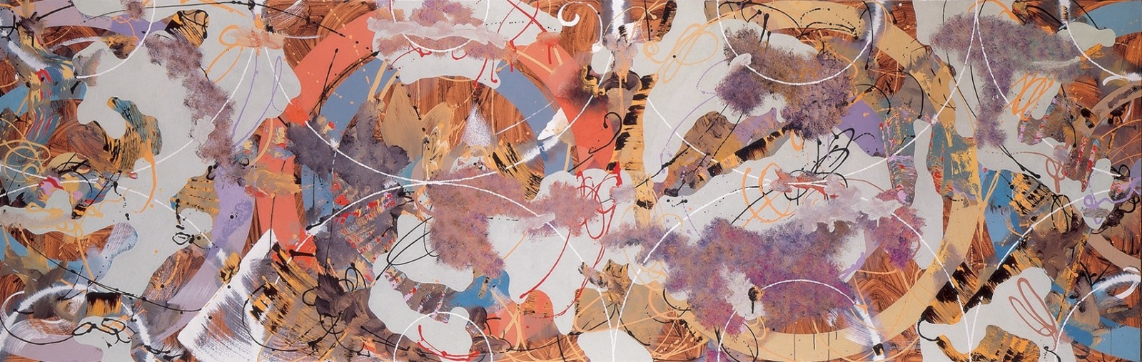 Fiona Rae, Untitled (orange, black and green), 1995