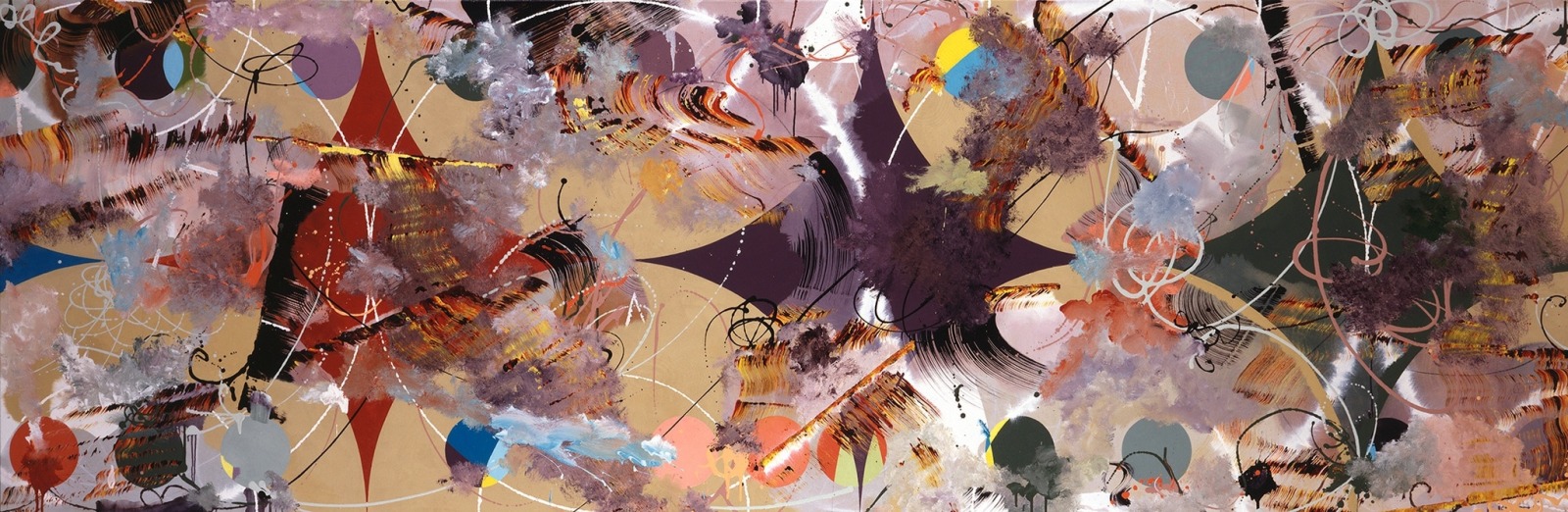 Fiona Rae, Untitled (orange, purple and green), 1995