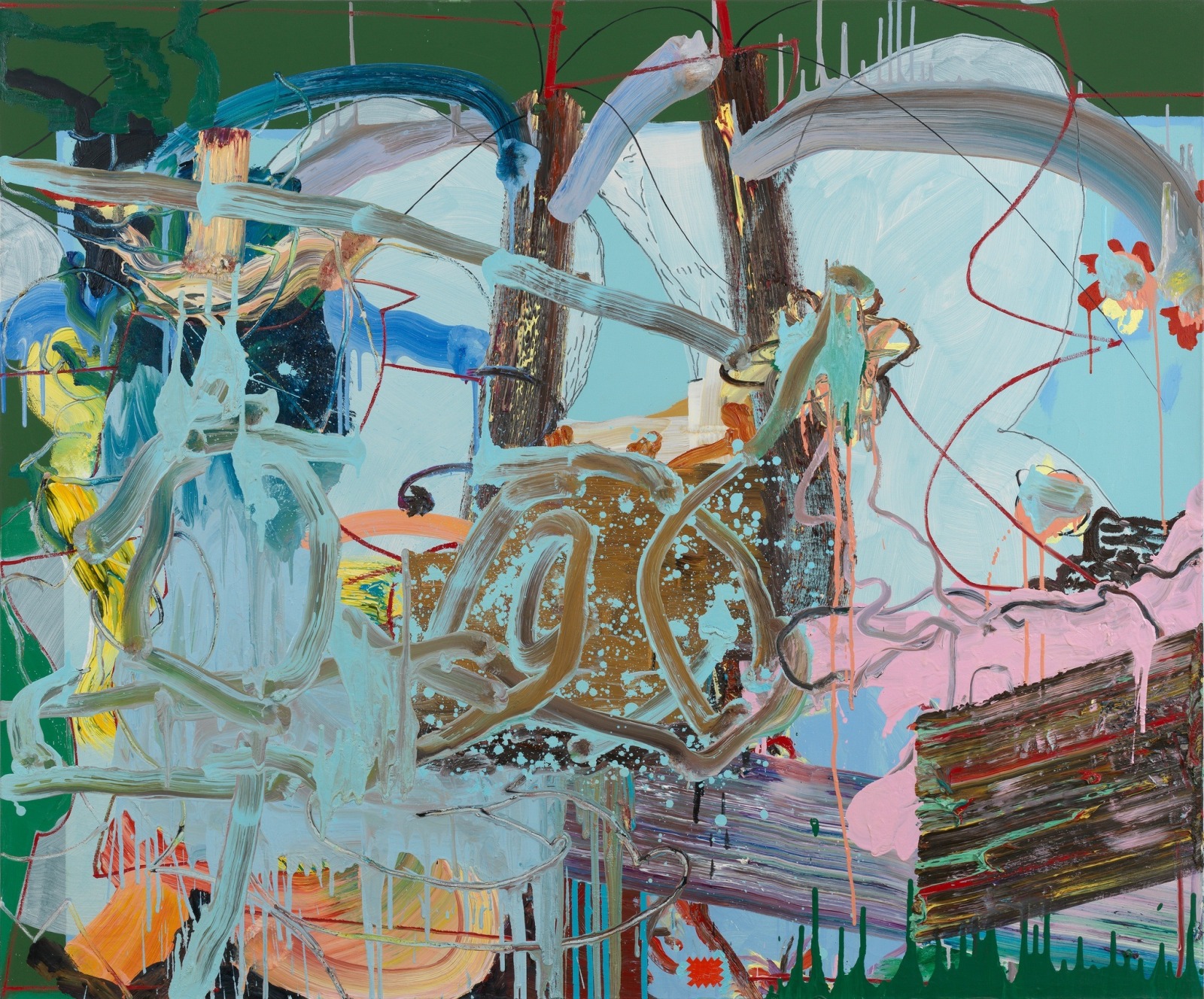 Fiona Rae, Untitled (blue and green), 1993