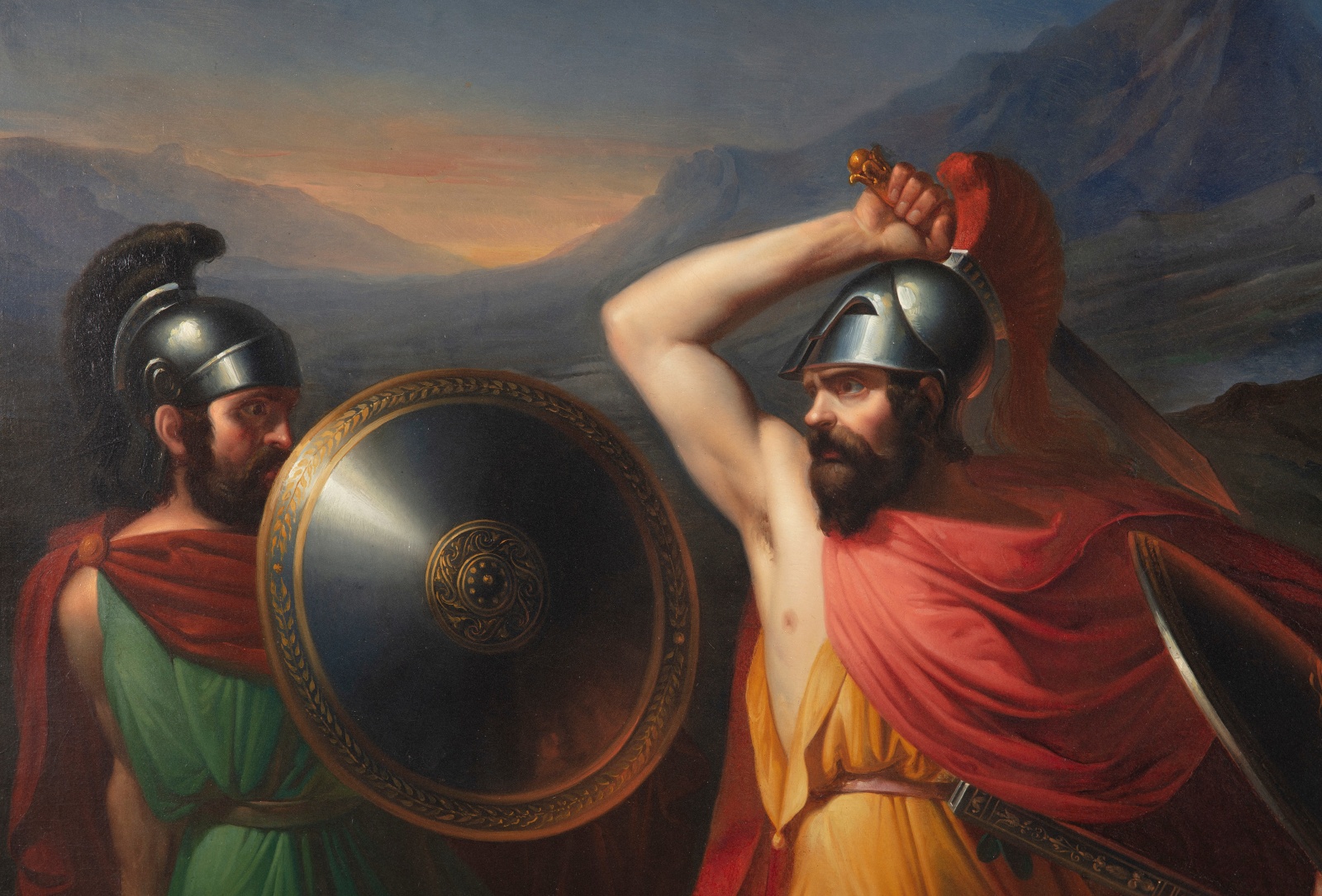 painting depicting the Horatii and Curiatii, legendary figures from ancient Rome