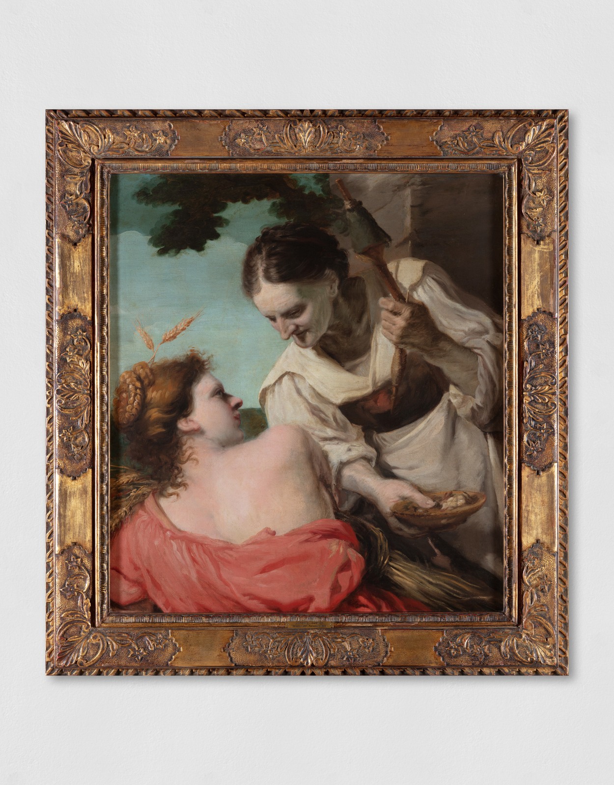 Antonio Carneo, Vecchia con conocchia e giovane con spighe, 1660