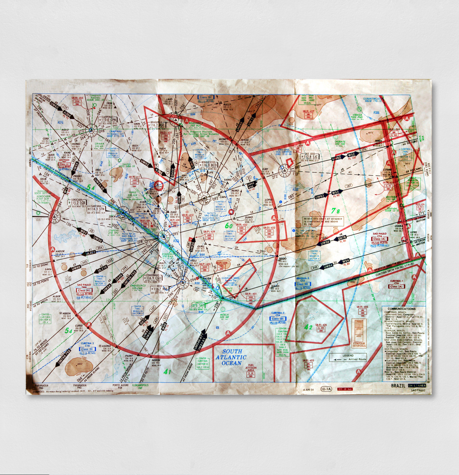 Digital photographic print depicting a detail of a map of the city of São Paulo.