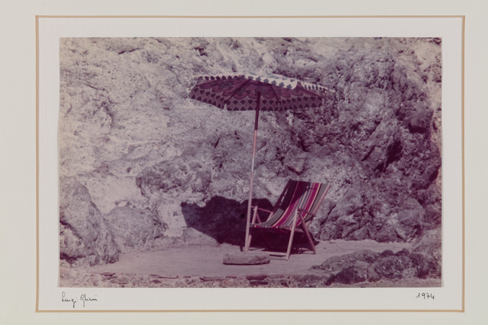 Photograph of a parasol and deckchair