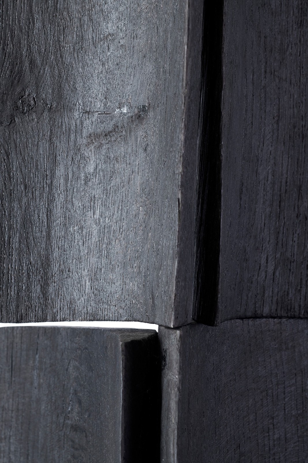 Detail of abstract wooden sculpture.