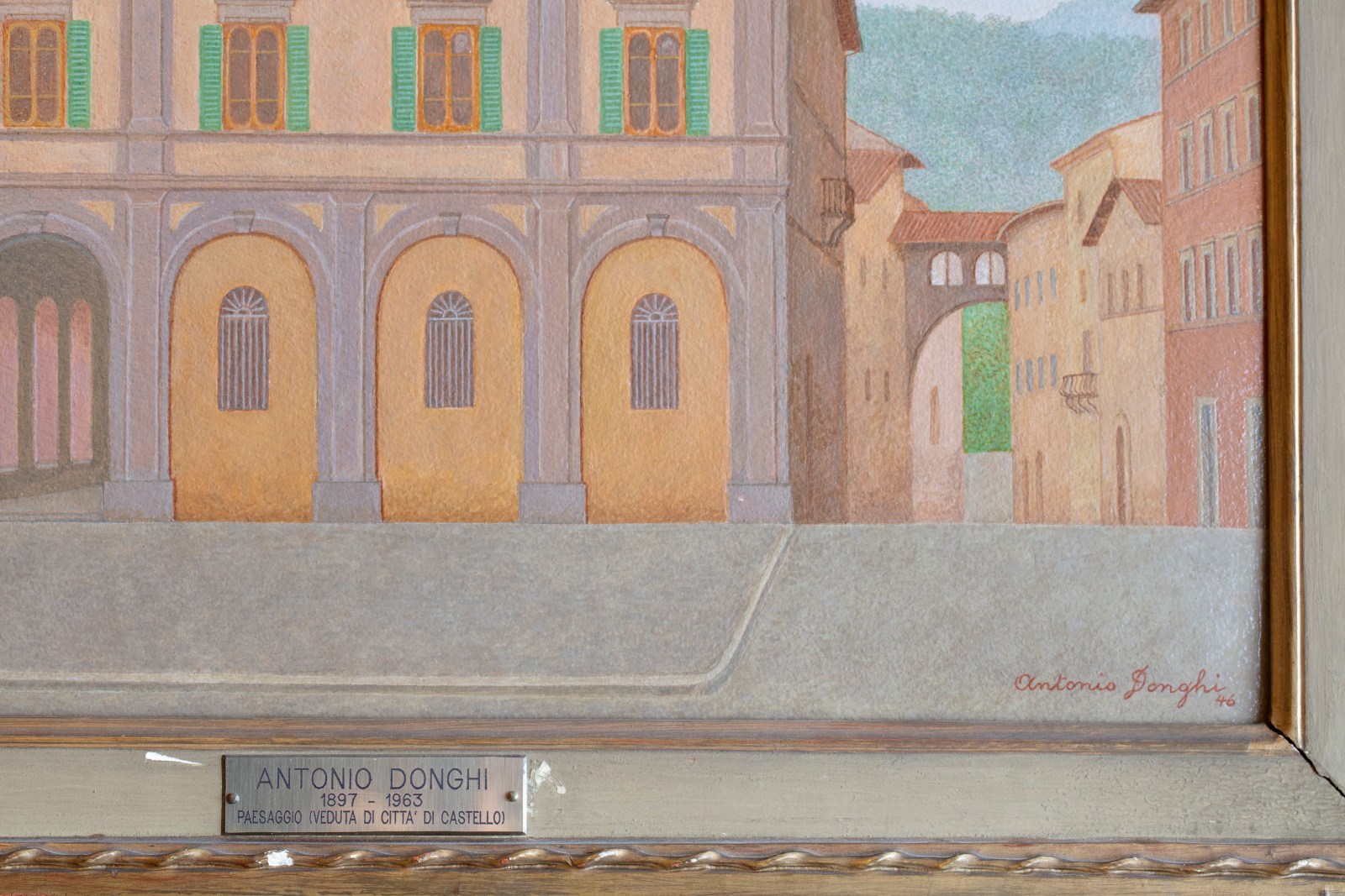 Detail of an oil painting of Città di Castello.