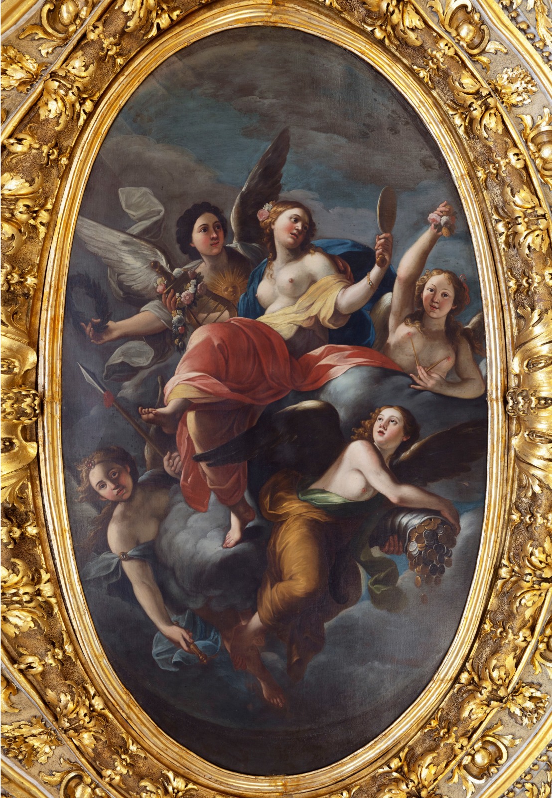 painting depicting various female figures