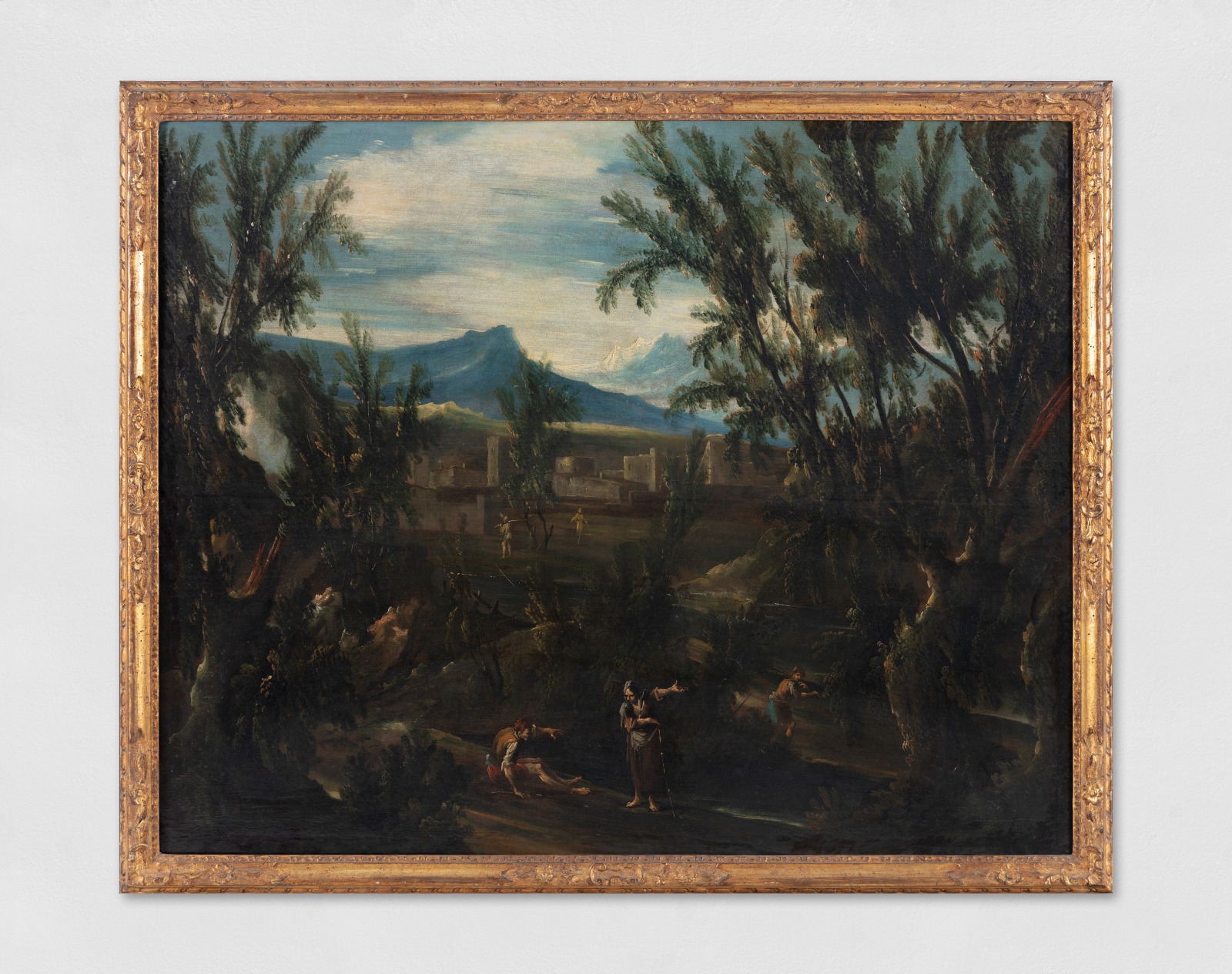 Landscape painting with figures