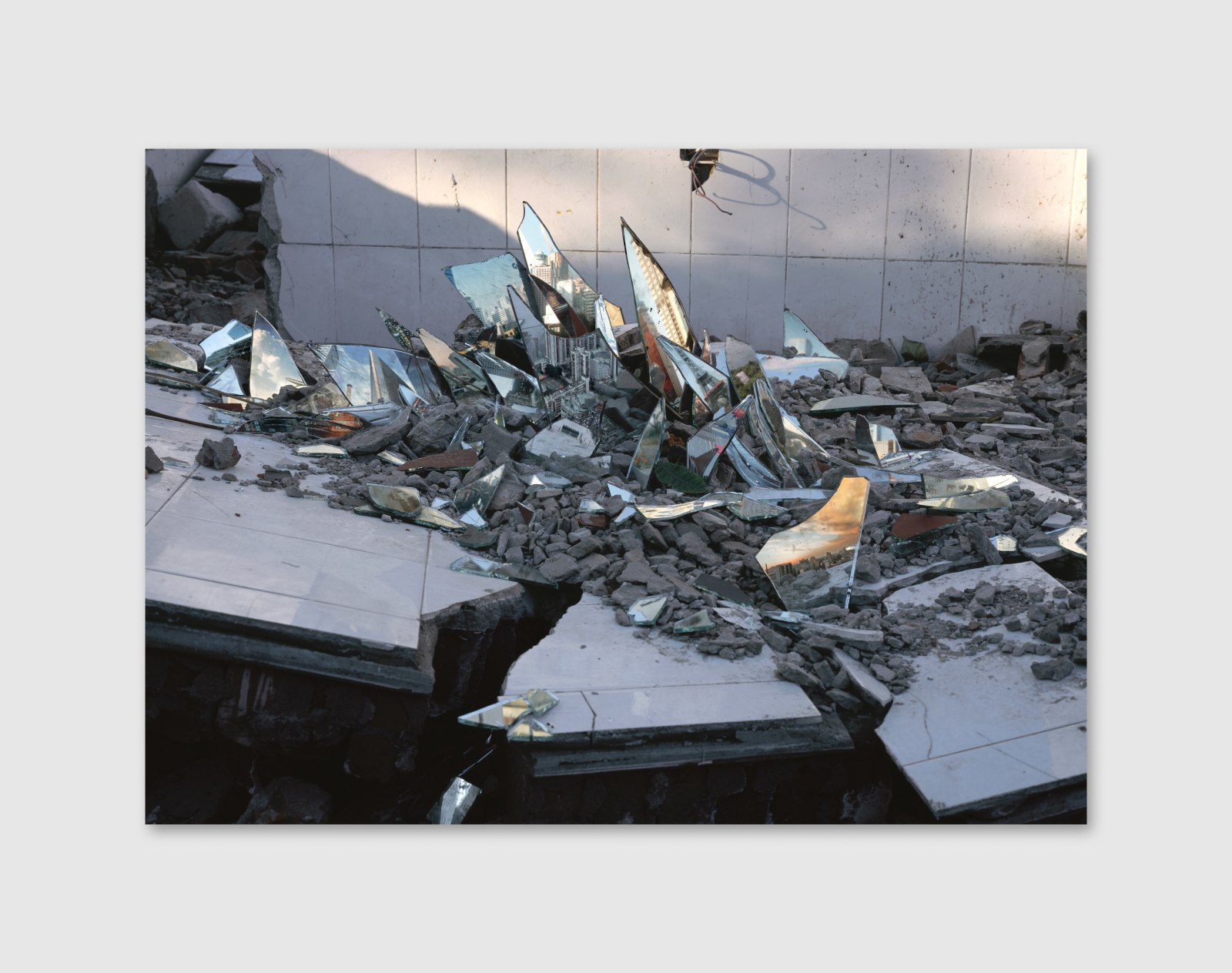 Photography of rubble and mirrors.