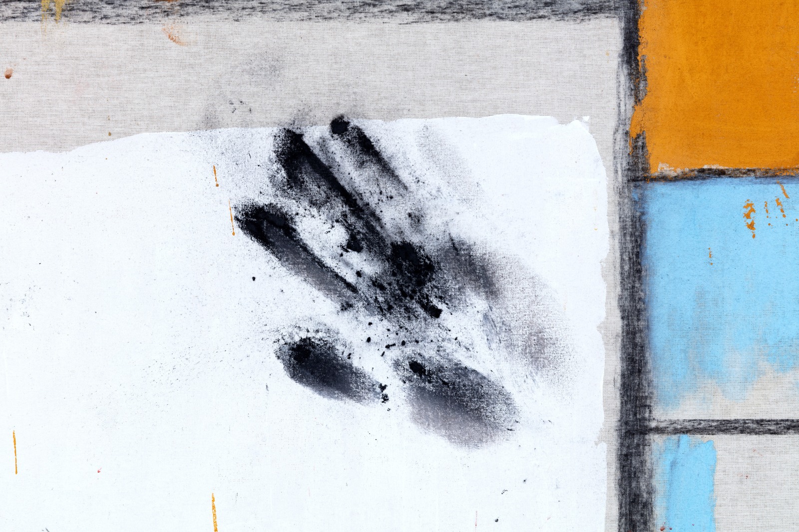 Detail of abstract canvas representing a handprint