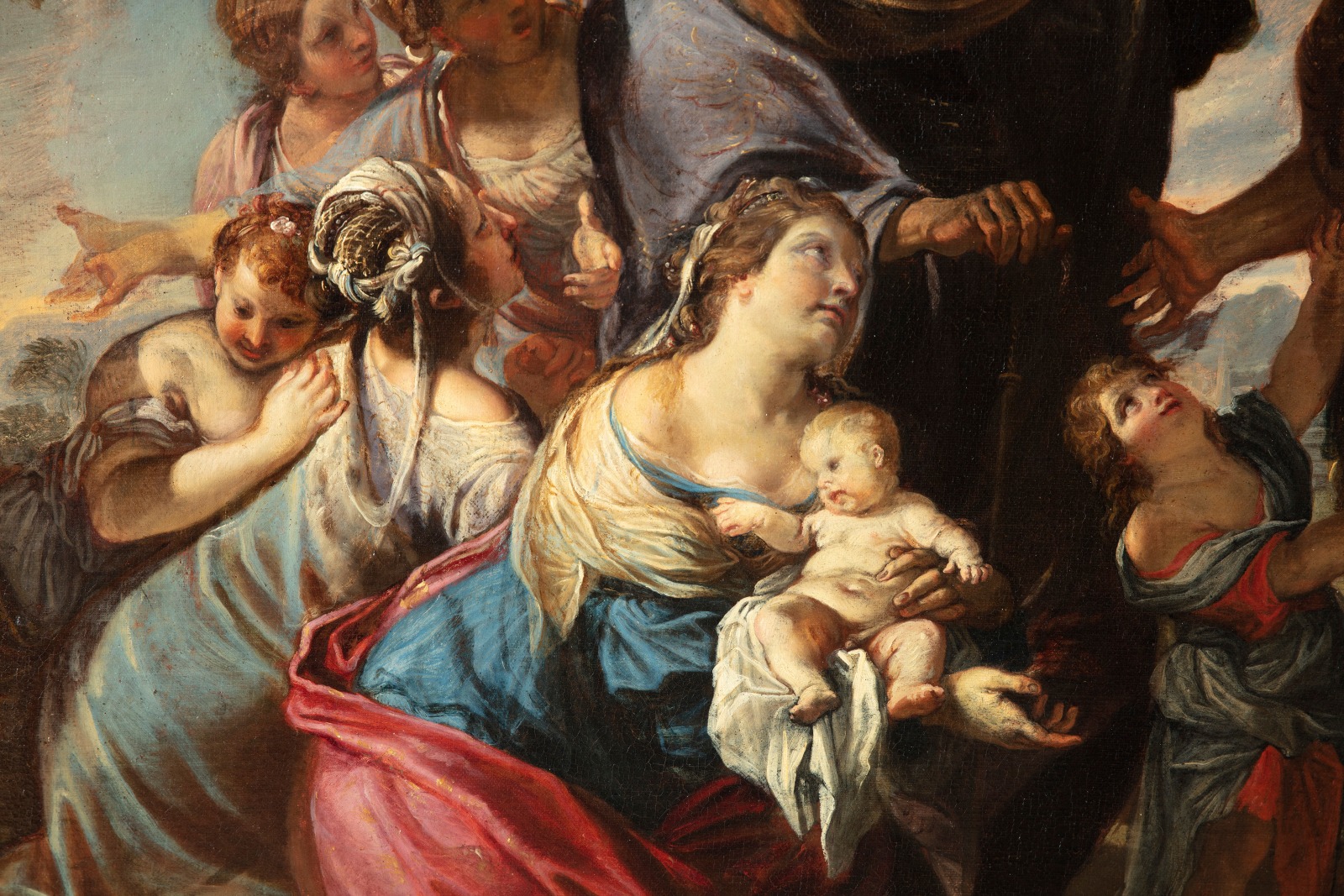 Detail of painting of Volumnia holding a child