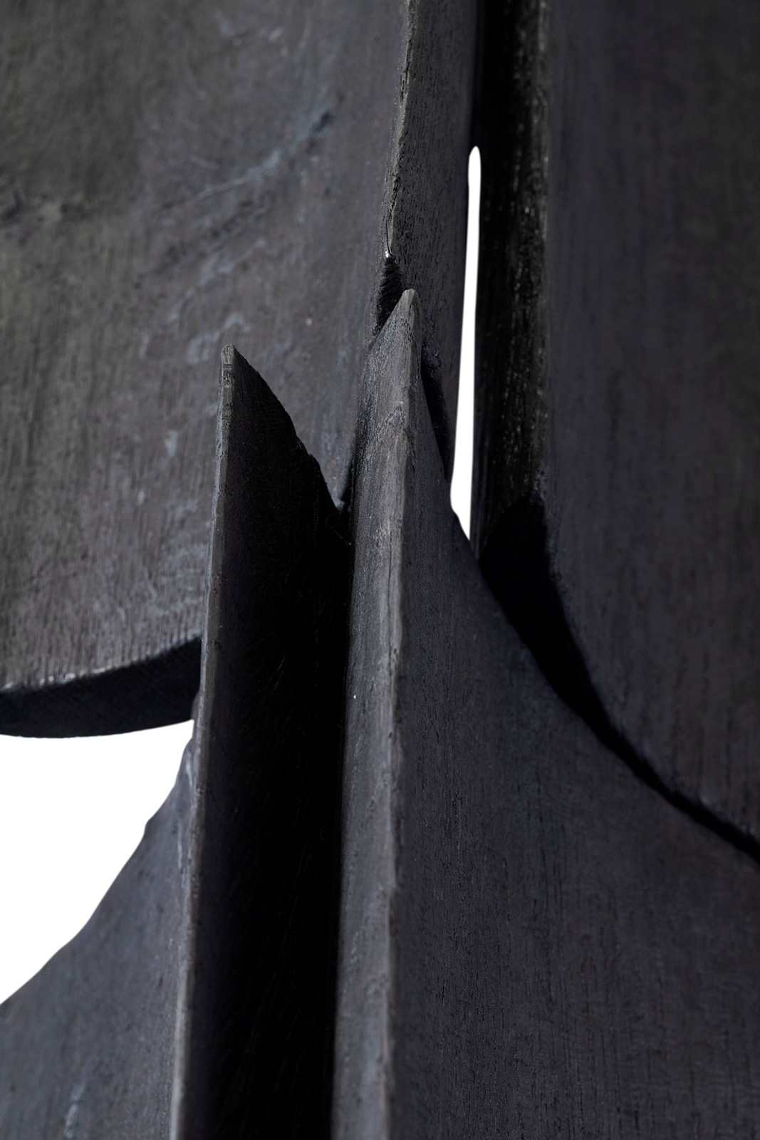Detail of abstract wooden sculpture.