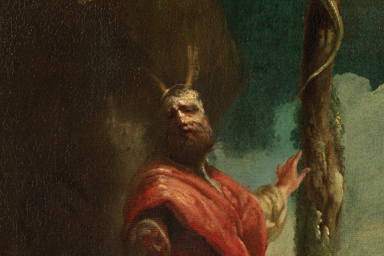 Detail of a painting depicting a figure