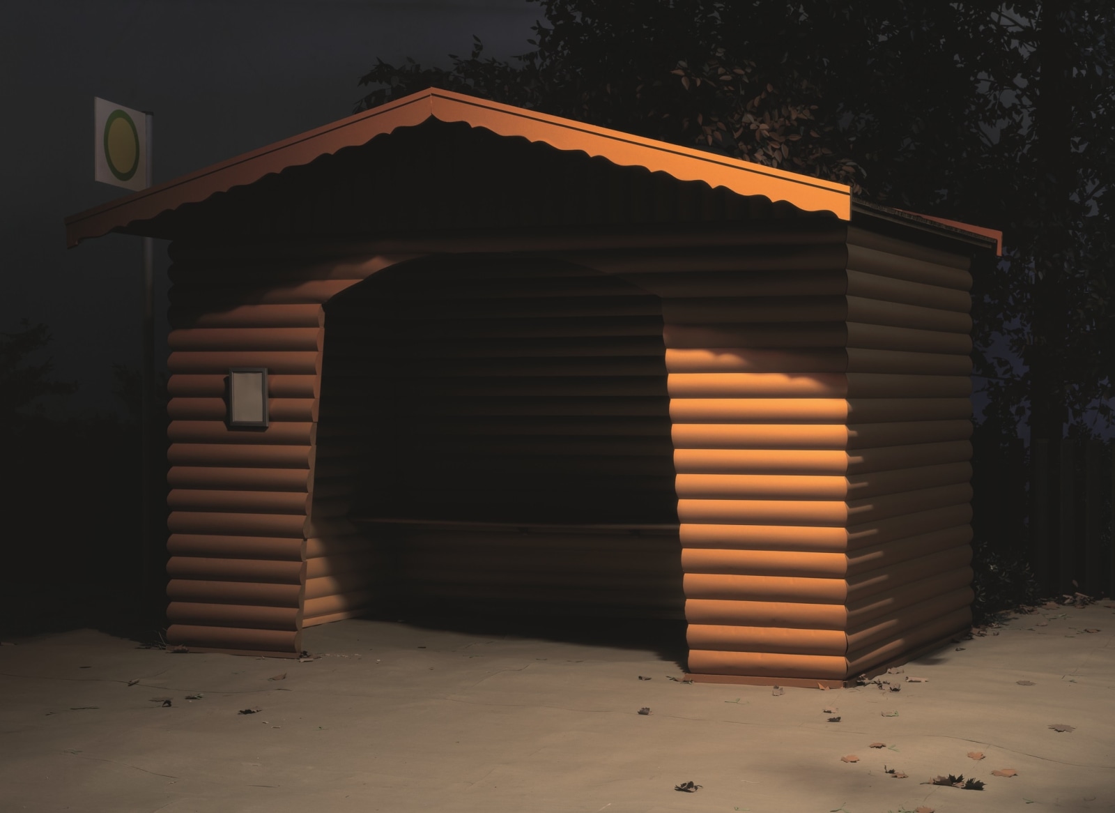 Installation depicting a house