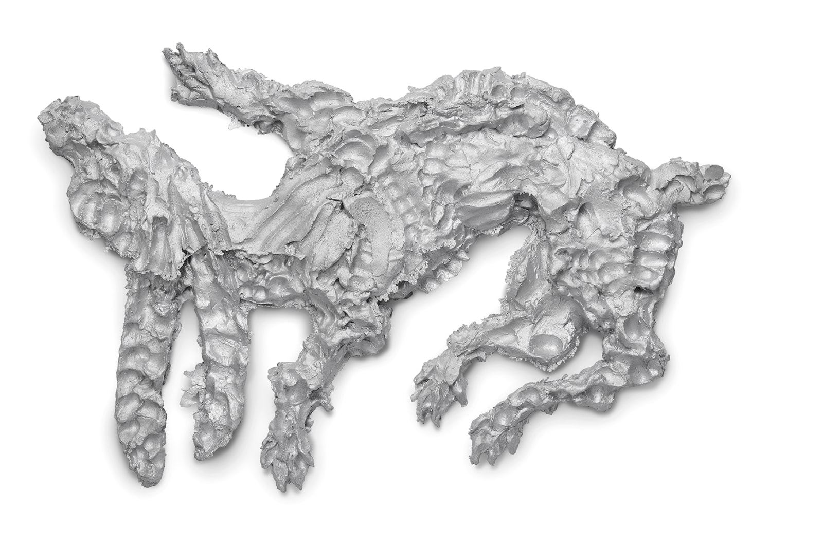 Detail of a bas-relief composed of three pieces depicting a hare.