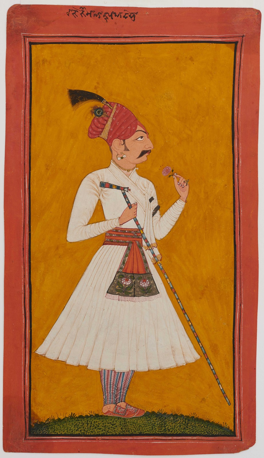 Courtier at the Mankot court, Workshop of the Master at the Court of Mankot, c. 1700