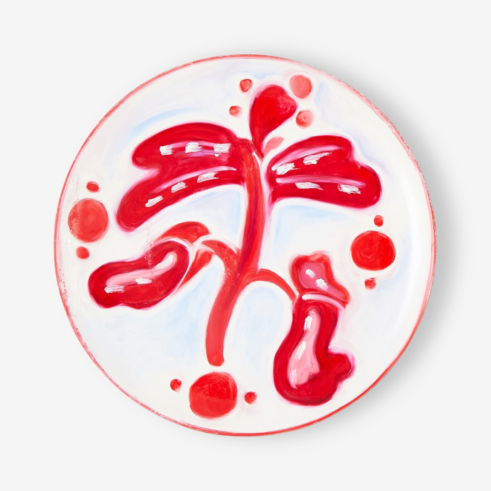 Hayal Pozanti Untitled, 2025 Unique, Hand painted 1/1 Hand signed on the verso 10.5 in diameter