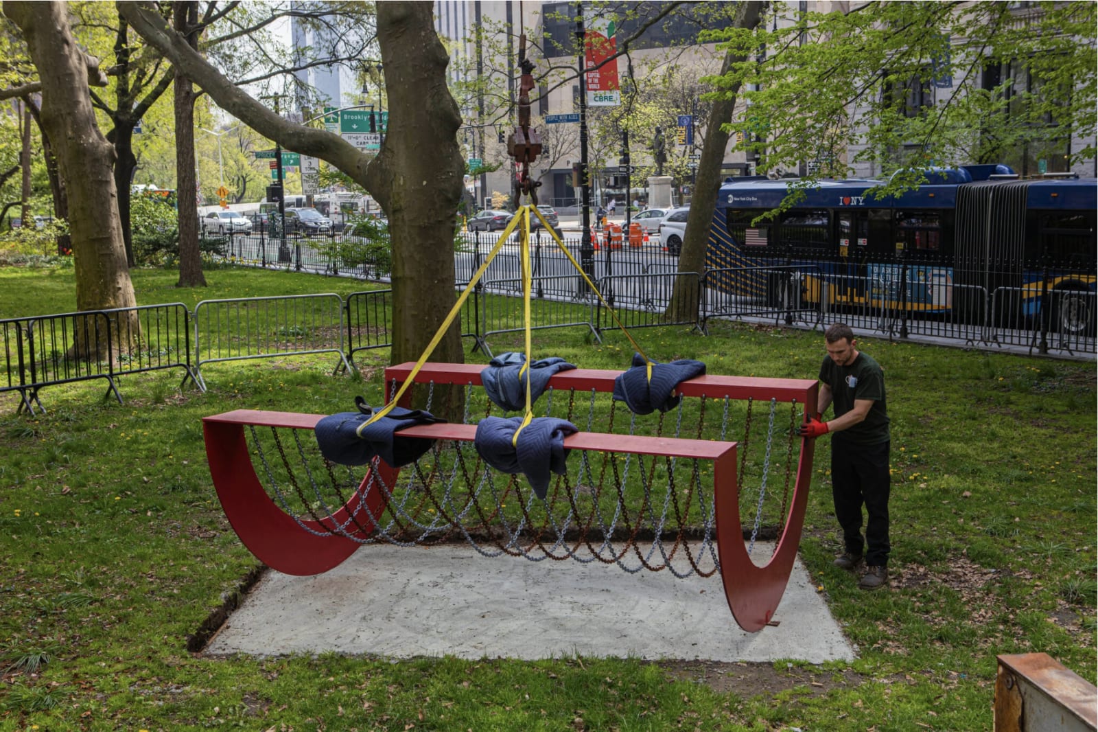 <div class="additional_caption">'Homage to Coco' being installed in Manhattan. Hiroko Masuike/ The New York Times </div>