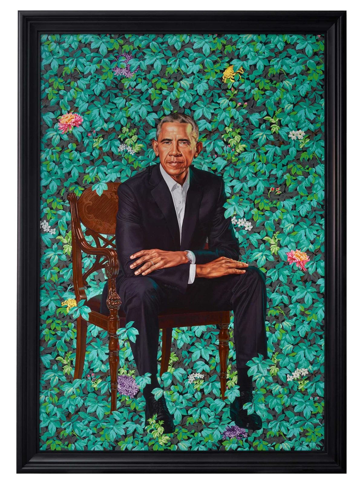 <p>Kehinde Wiley, 'Portrait of Barack Obama', 2018, Collection of the National Portrait Gallery, Washington DC</p>