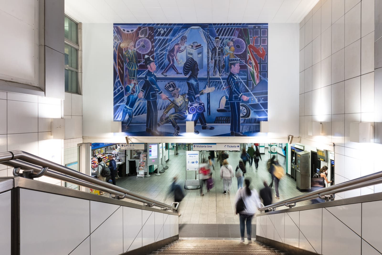 <p>Installation view: '<span>Brixton Blue’, TFL Commission, Brixton Underground Station, London (2019).</span></p>