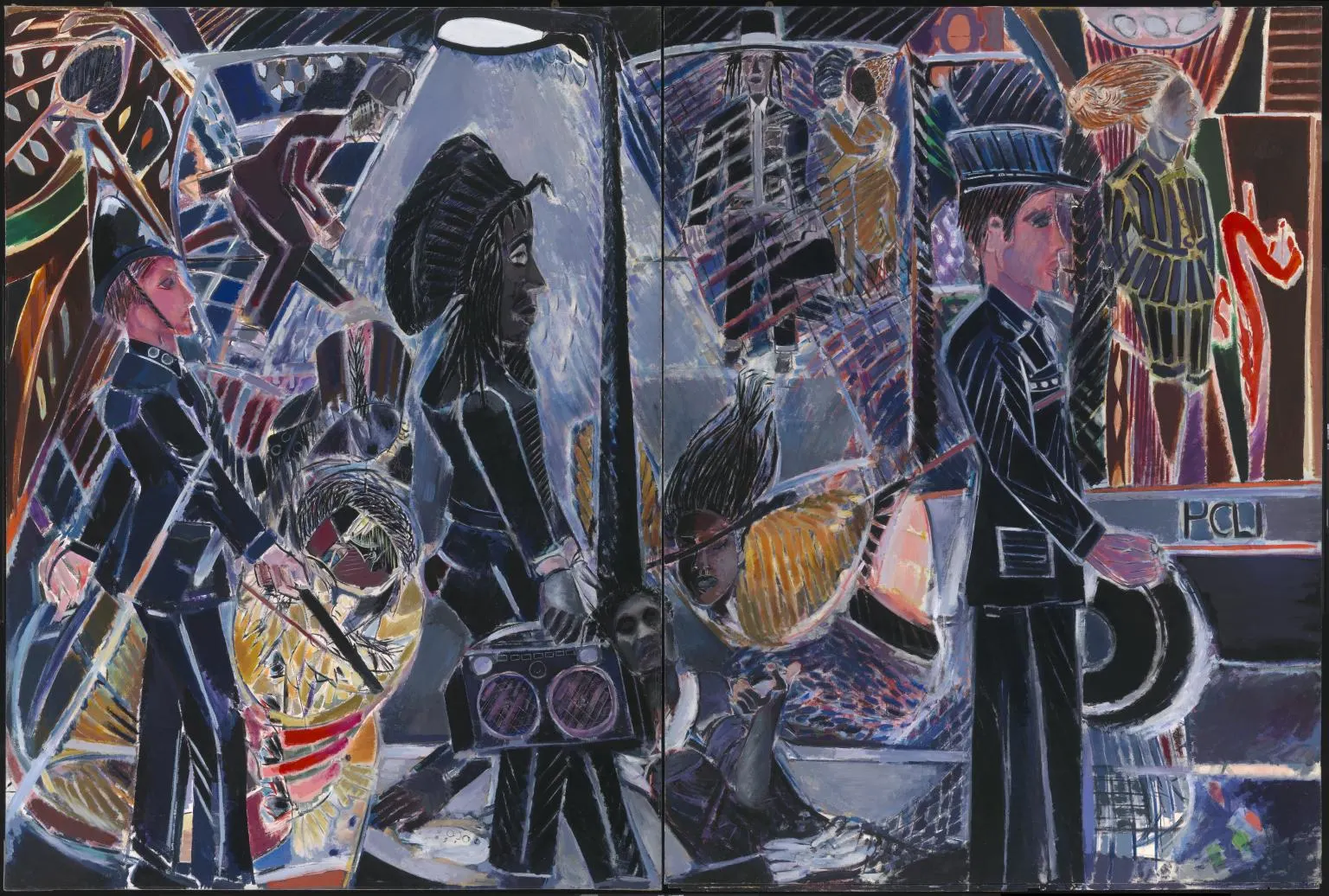 <p>Denzil Forrester, 'Three Wicked Men', 1982, Tate Collection, UK.</p>