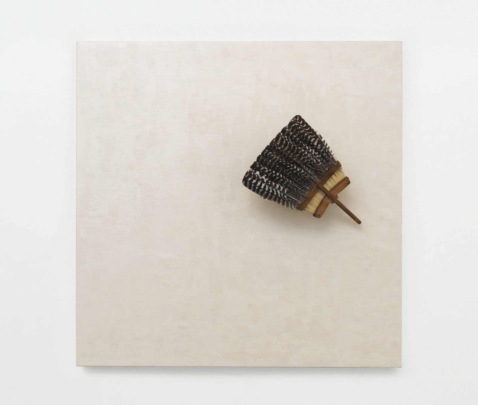 Pier Paolo Calzolari, Untitled #17, 2016. Milk tempera, broom, on canvas, 47 1/4 x 47 1/4 x 8 1/4 inches, 120 x 120 x 21 cm

Pier Paolo Calzolari, Untitled #7, 2016. Milk tempera, oil color, flannel fabric, brass, lead, gold leaf on canvas, 47 1/4 x 47 1/4 x 6 5/8, inches 120 x 120 x 17 cm

Pier Paolo Calzolari, Untitled #5, 2016. Milk tempera, oil color, wood, steel, lead, gold leaf on canvas, 47 1/4 x 47 1/4 x 6 inches, 120 x 120 x 15.5 cm
