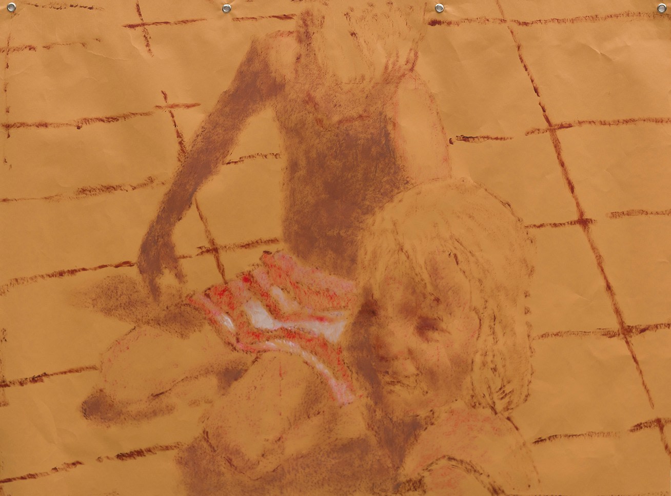 Maxwell Alexandre, Untitled, 2025, Oil on pardo paper, 65 x 80 cm