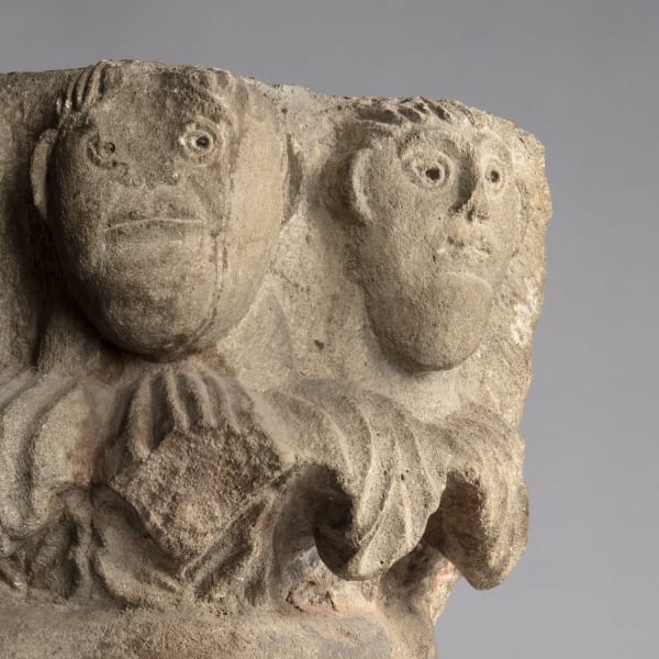 <span class="title"><em>An impost capital with three heads amongst acanthus leaves</em>, c. 1100</span>