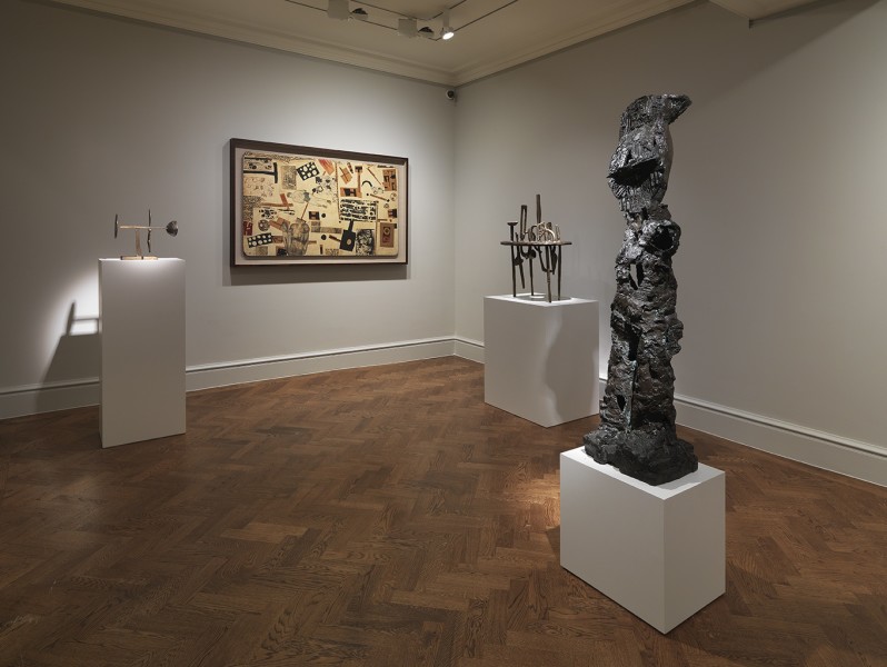 Back Gallery (Clockwise) : Paris Bird (1949), Untitled Collage (1952), Table Sculpture (Growth) (1949) and Little King (1957)