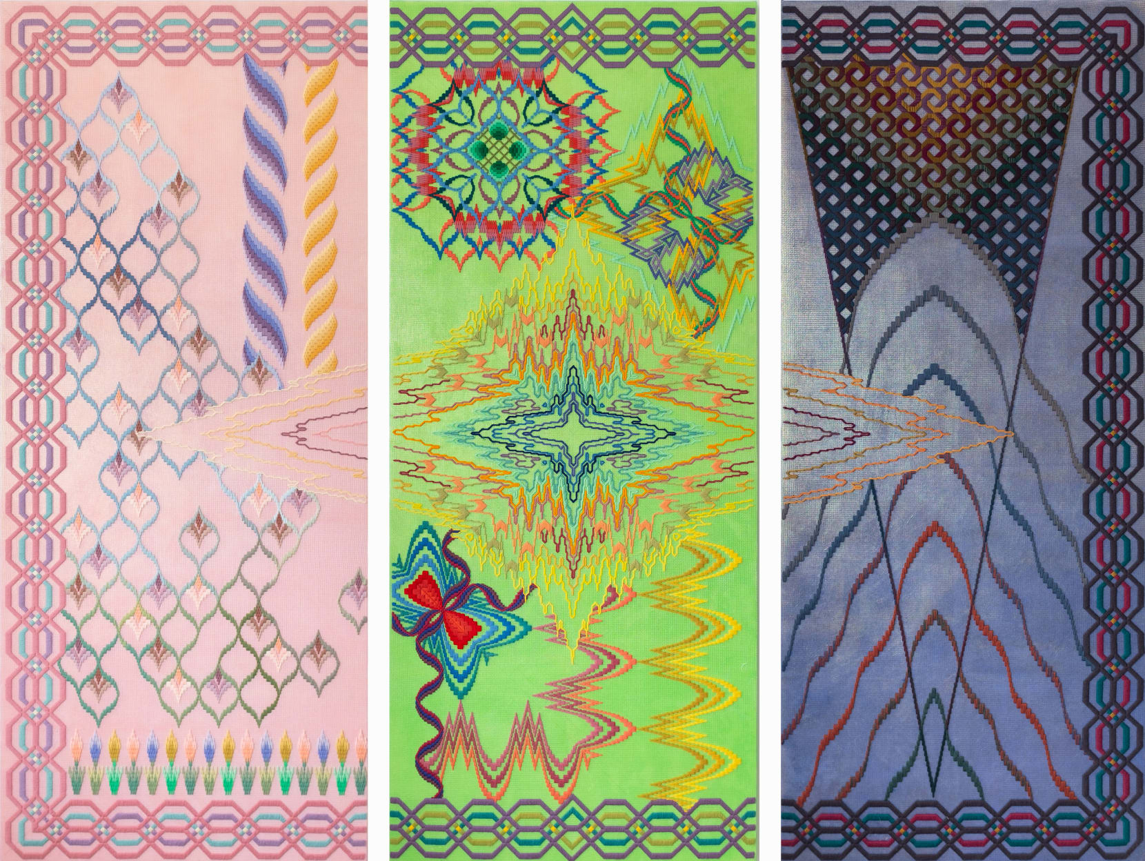 Cecilia Charlton, Eternal myth and the poetry of the cosmos [fate, future, suture] (triptych), 2022