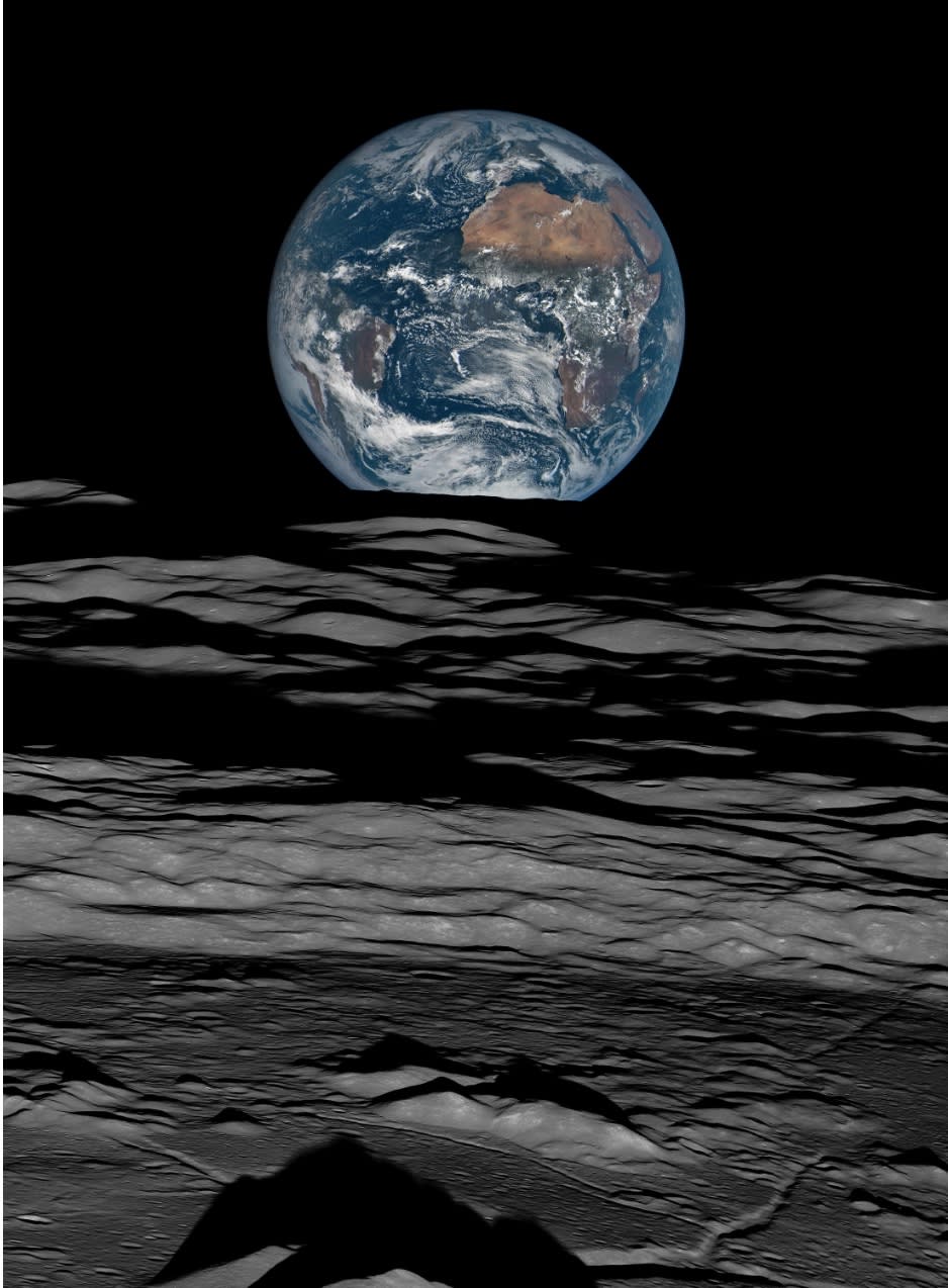 Michael Benson, Earth over the Lunar Horizon, Lunar Reconnaissance Orbiter, 12 October, 2015. 2016, 2016