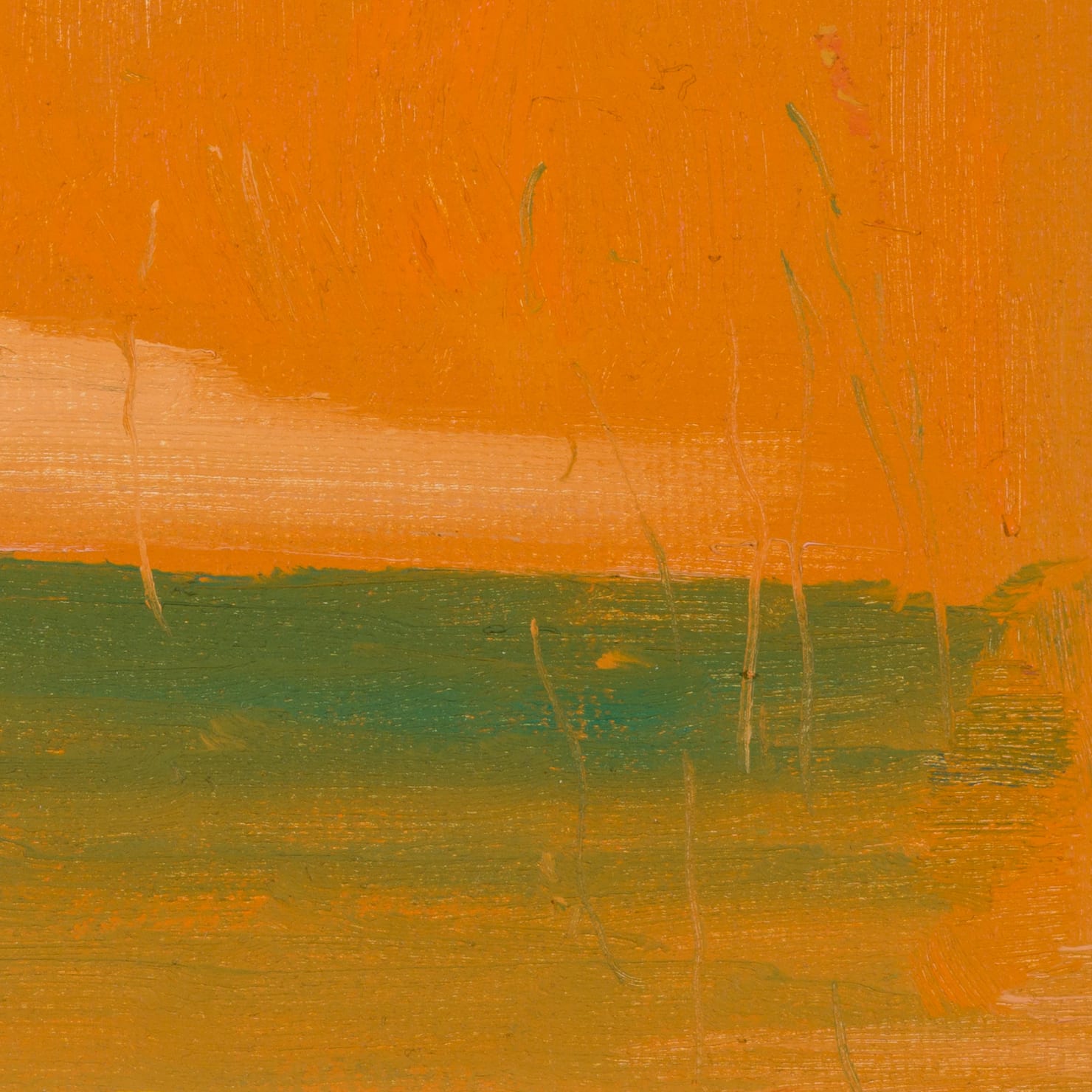 Calum McClure, Shoreline Trees In Orange, 2021