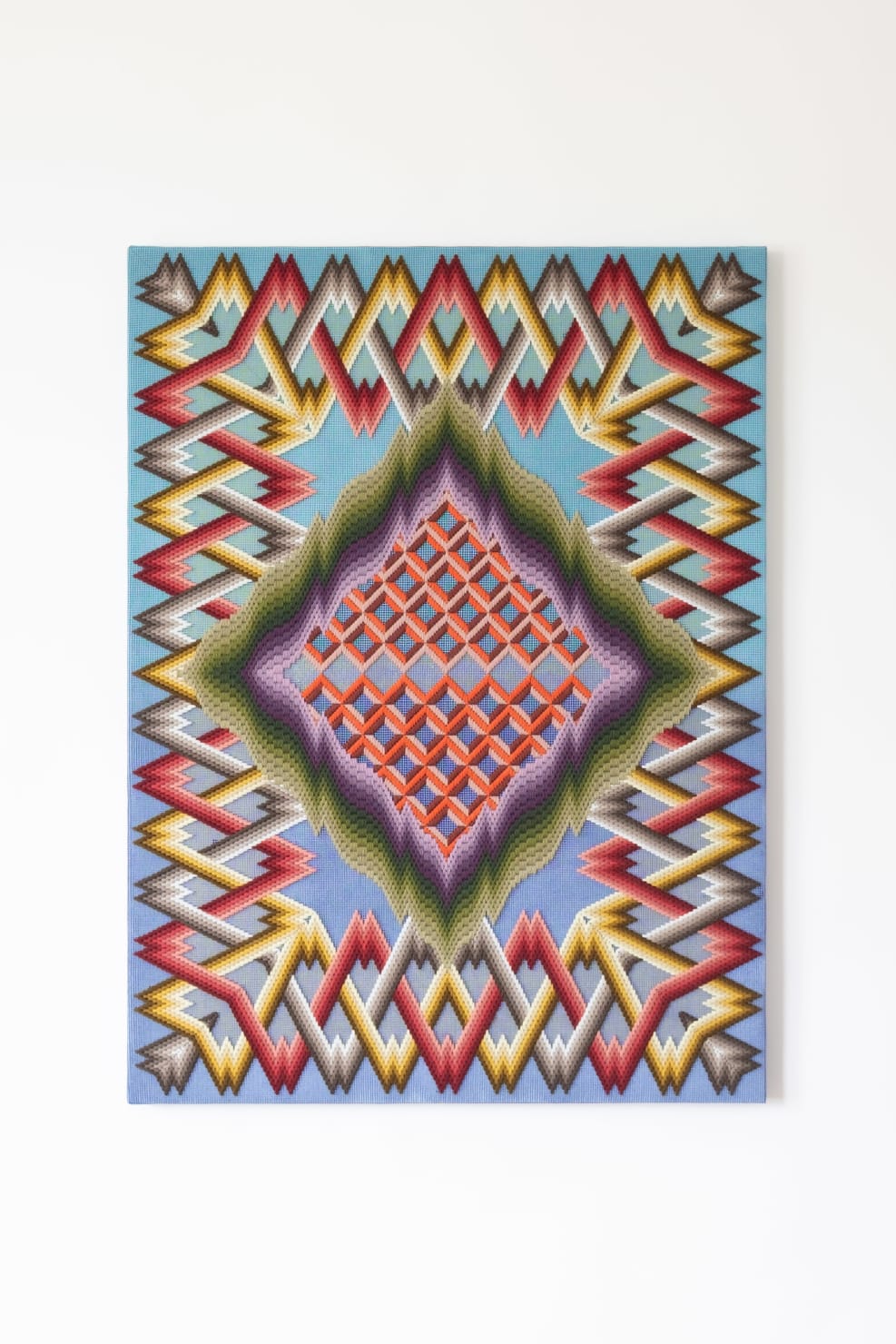 Cecilia Charlton, indigo sky circled by a thread that sometimes changes color along the way, 2023