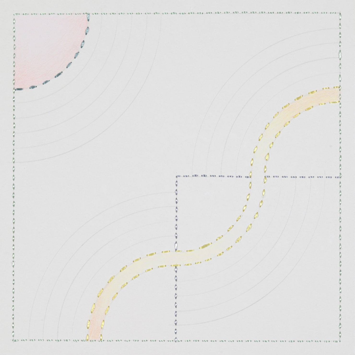 Cecilia Charlton, Quilted Composition [grey // rainbows] , 2019