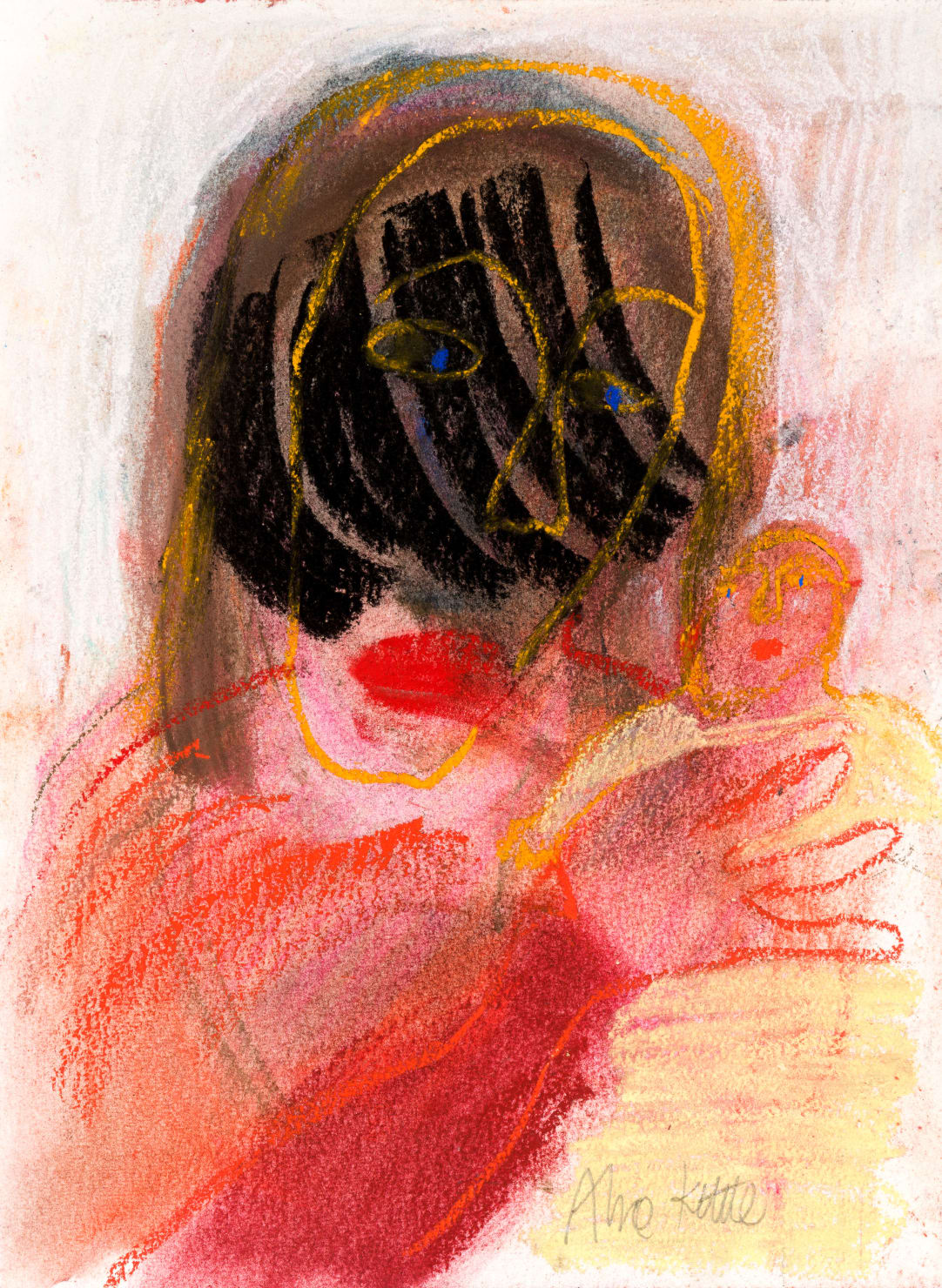 Alice Kettle Drawings, Mother and Baby Sketch, 2019