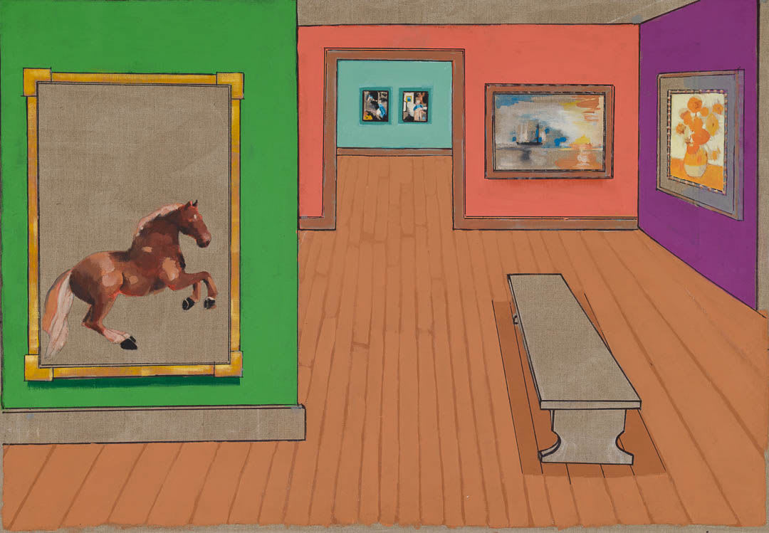 Stephen Farthing RA, The Museum of Good Painting and Good Frames: Trafalgar Square [National Gallery], 2017