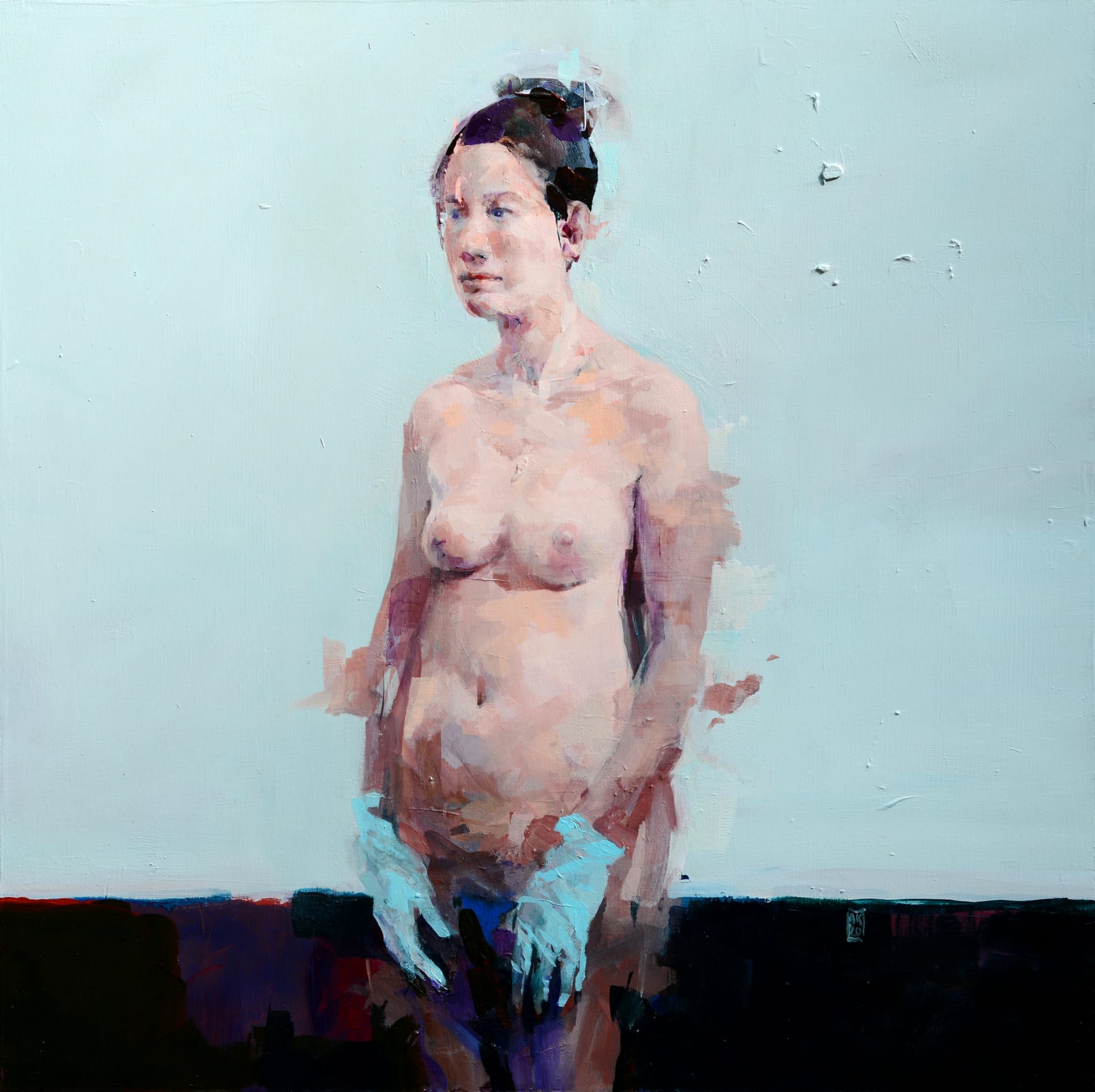 Alex Kanevsky M.W. with Nitrile Glove, 2020 Oil on panel, 18 x 18 inches (45.7 x 45.7 cm)