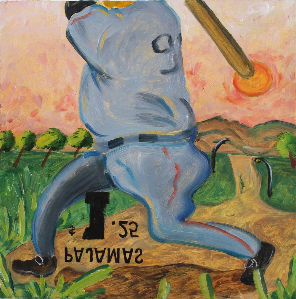 Hiroya Kurata Swing study 3, 2015 Oil on panel, 8 x 8 inches (20.3 x 20.3 cm)