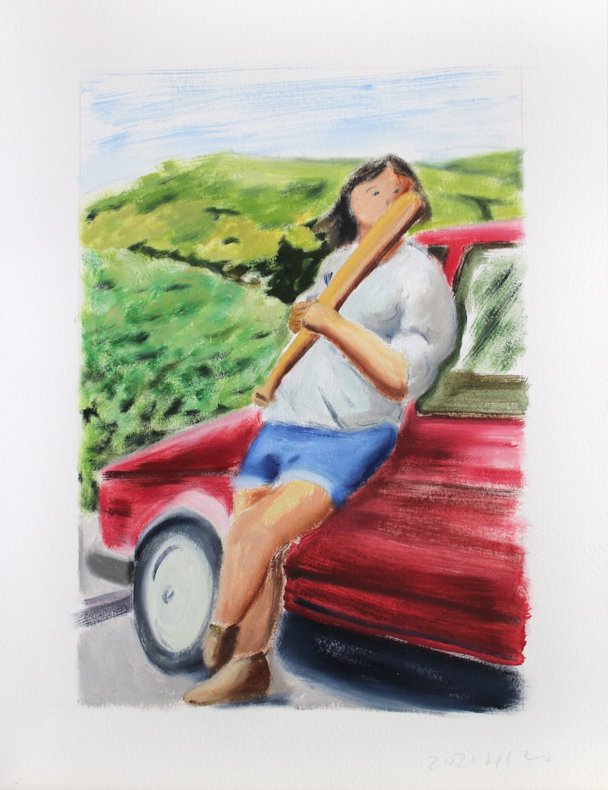 Hiroya Kurata Untitled, 2021 Oil on paper, 12 x 9 inches (30.5 x 22.9 cm)