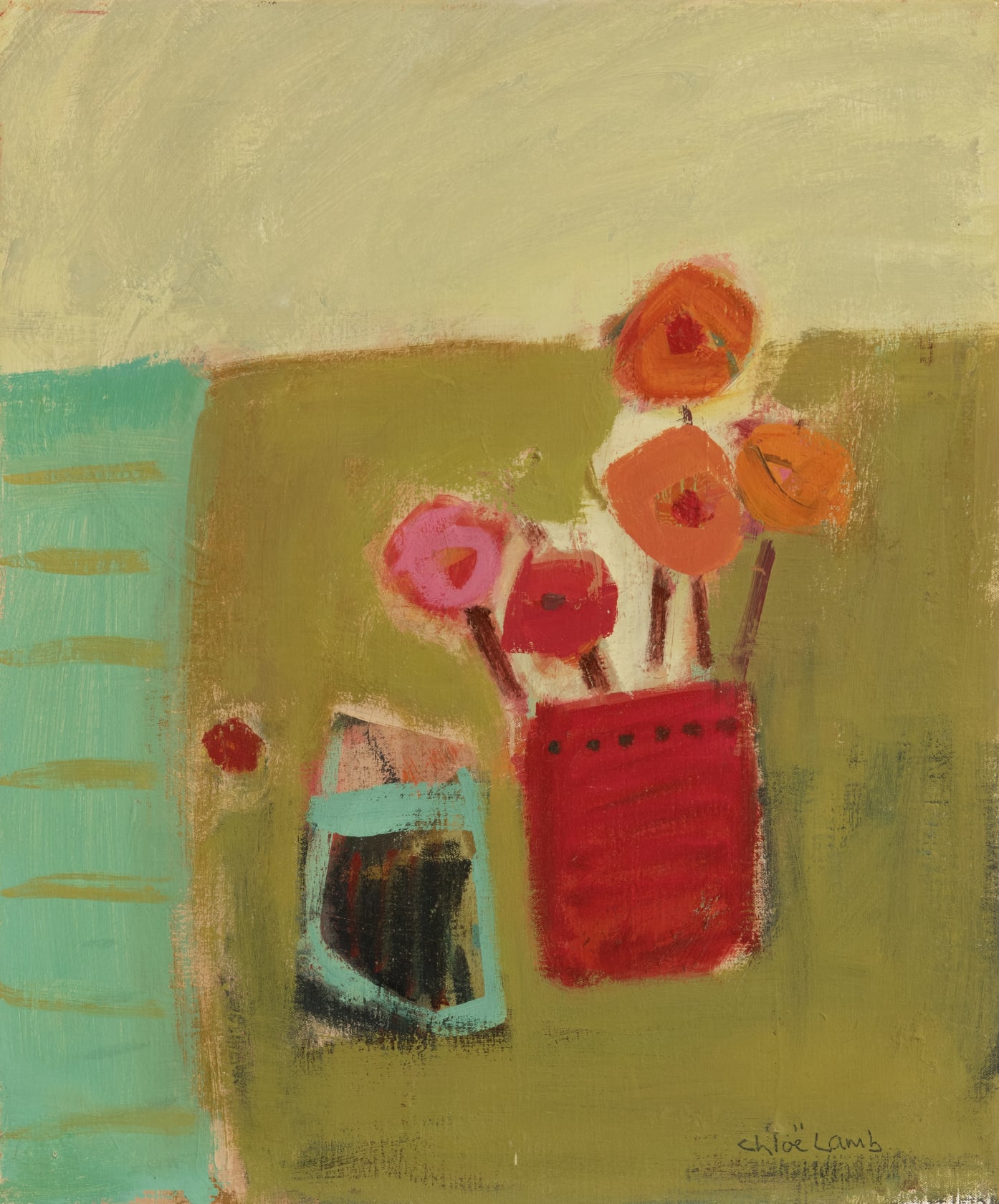 Chloë Lamb Two Pots, 2022 Oil on linen canvas, 24 x 20 in. (61 x 50.8 cm)