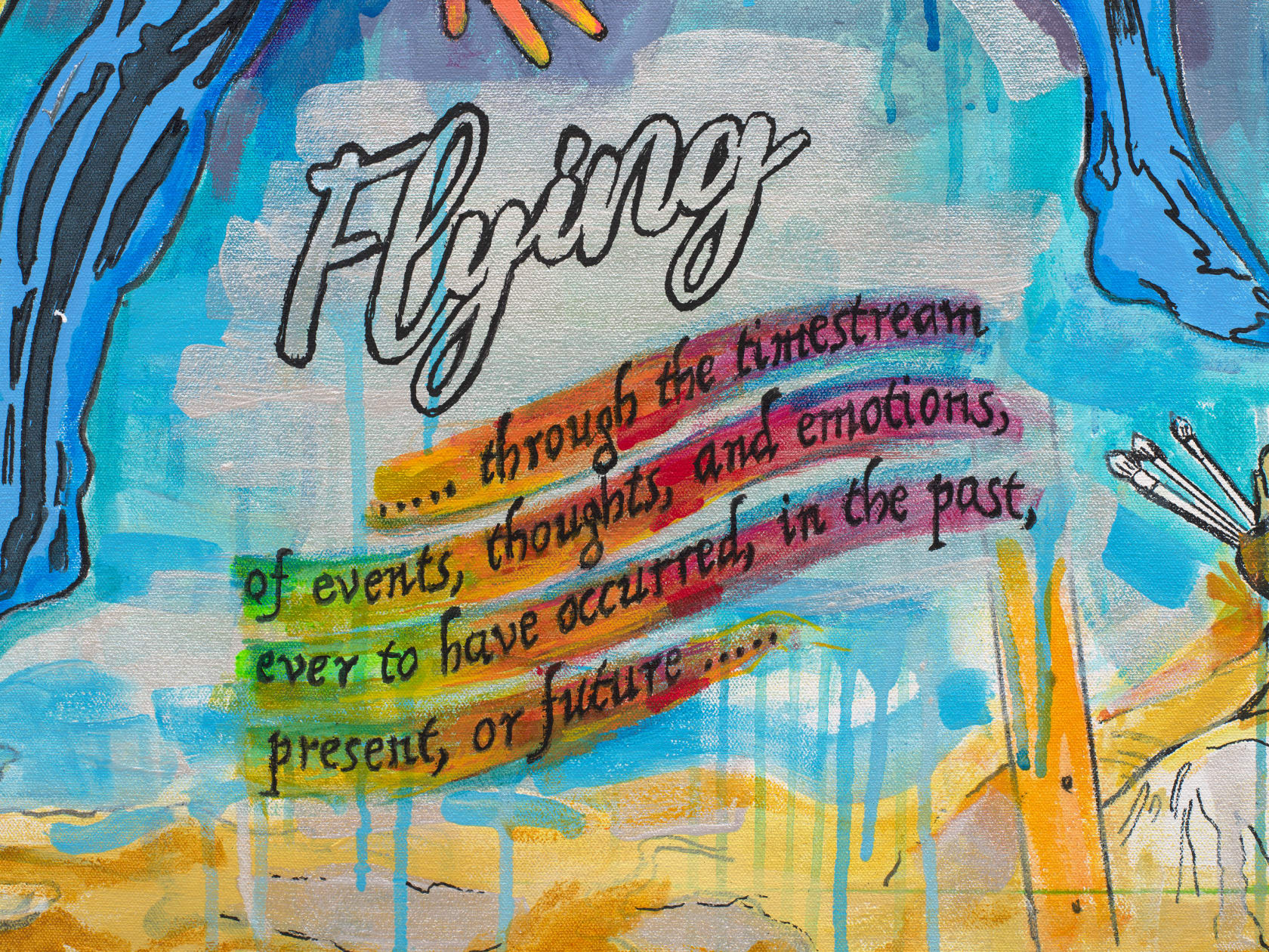 Audrey Flack Flying Through the Timestream, 2023 Acrylic and mixed media on canvas, 36 x 40 in. (91.4 x 101.6...